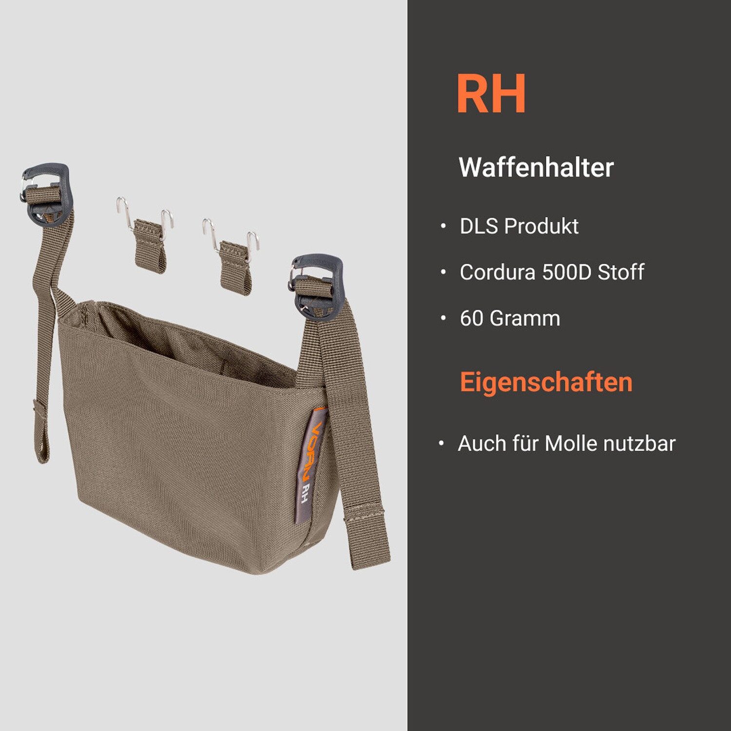 Vorn Freizeitrucksack Waffenhalter RH
