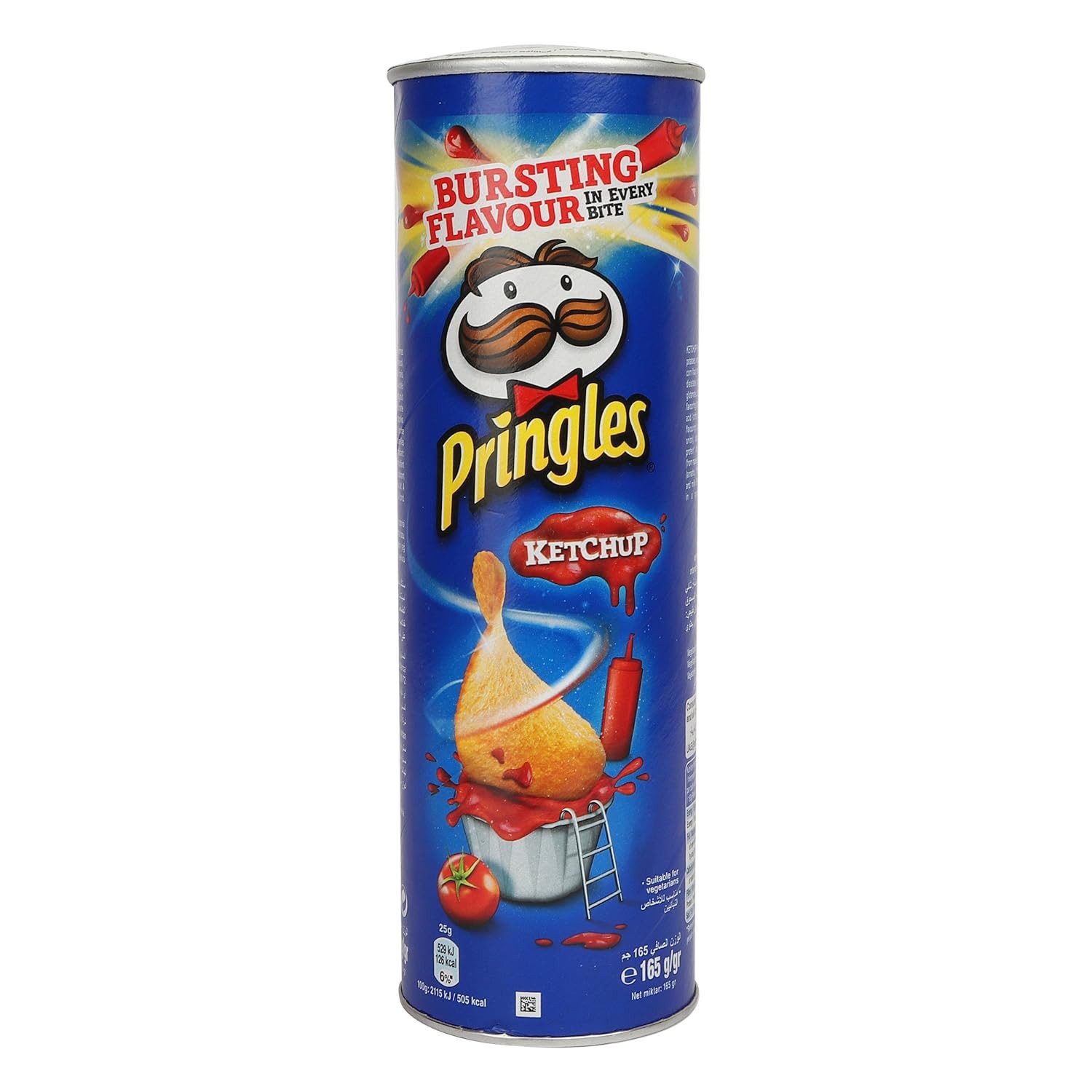 Pringles Knabberei, Pringles Ketchup Stapelchips mit leckerem Ketchup Geschmack 165g