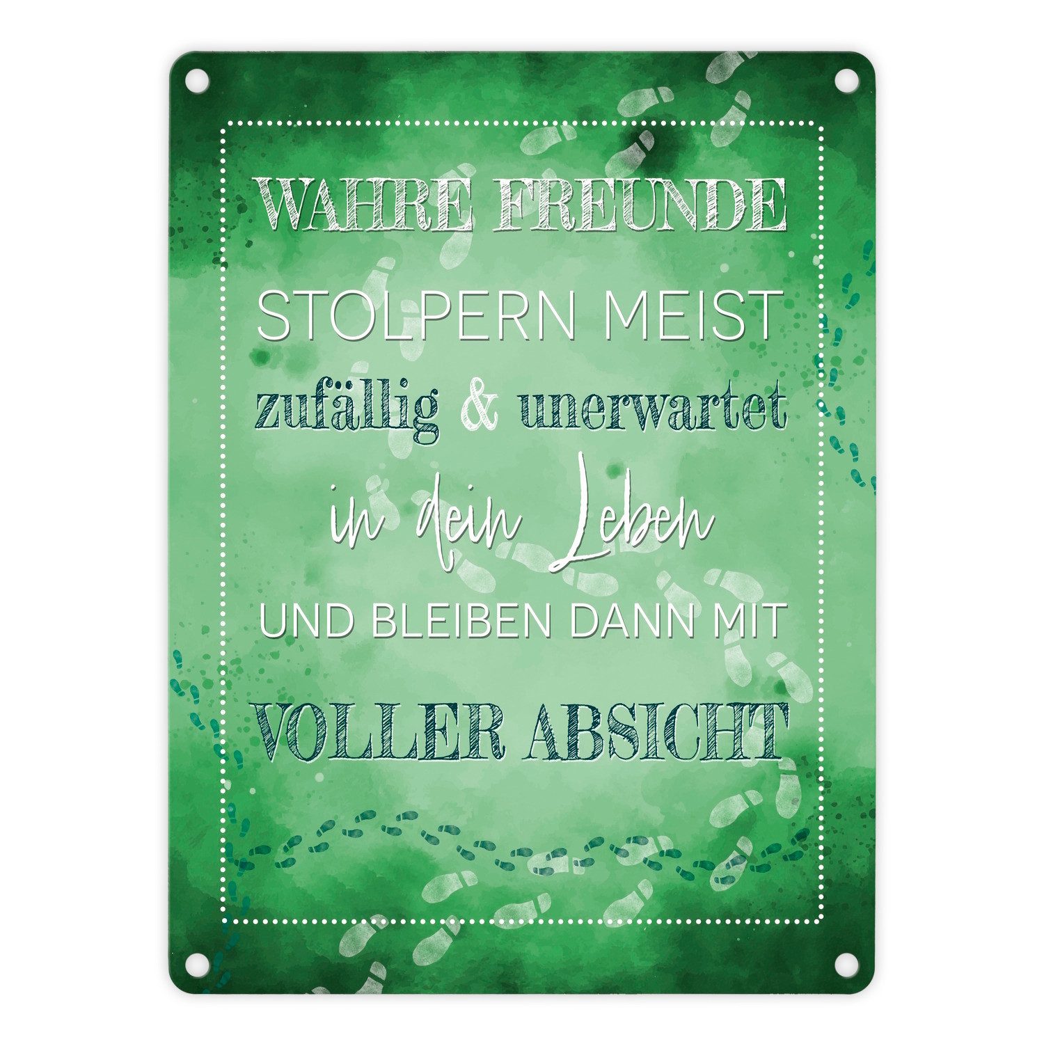 Metallschild Wahre Freunde Metallschild in 15x20 cm mit tollem Spruch