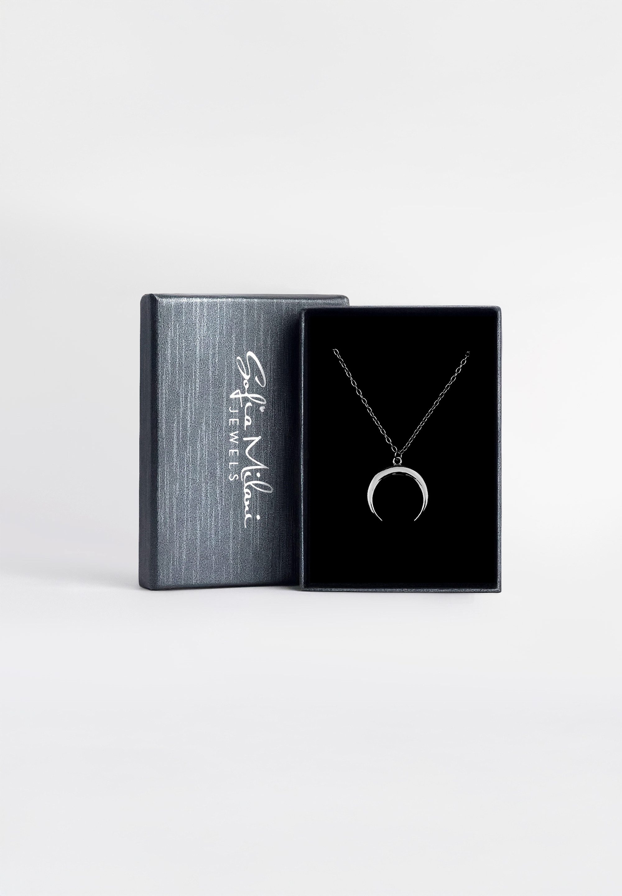 Sofia Milani Kette mit Anhänger Mond, 925 Silber Damen Schmuck - N0236