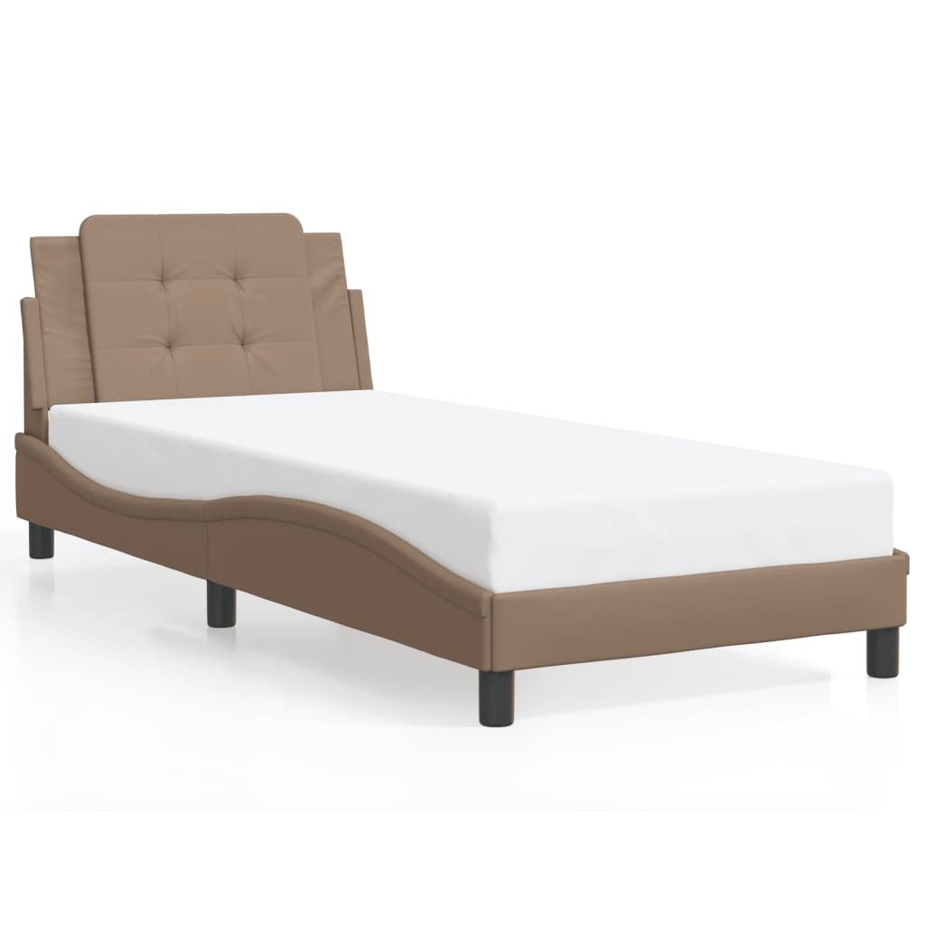 vidaXL Bett Bettgestell mit Kopfteil Cappuccino-Braun günstig online kaufen