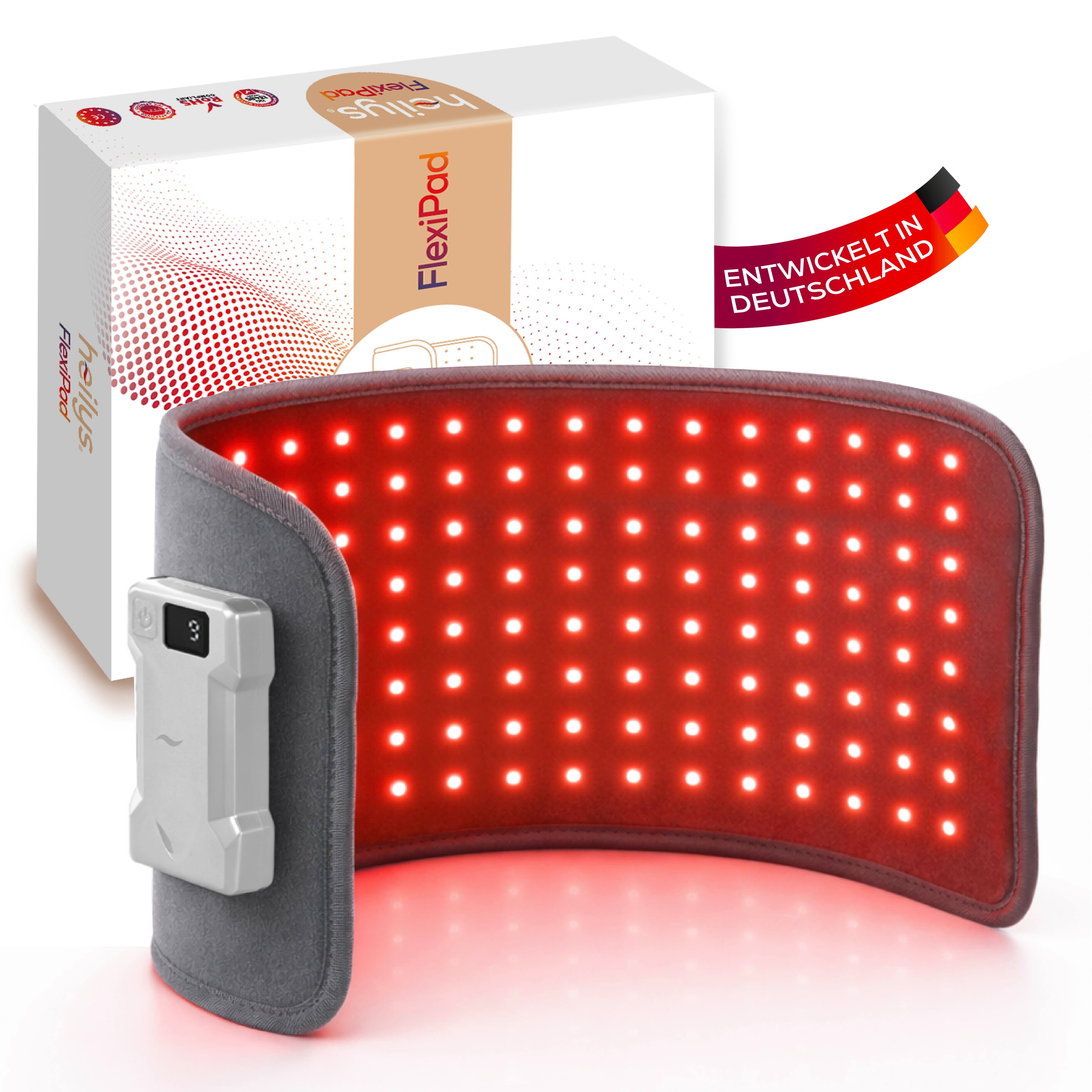 heilys® Infrarotlampe heilys® FlexiPad, kabellos, flexibel, Infrarot & Rotlicht für Rücken, Muskeln & Gelenke