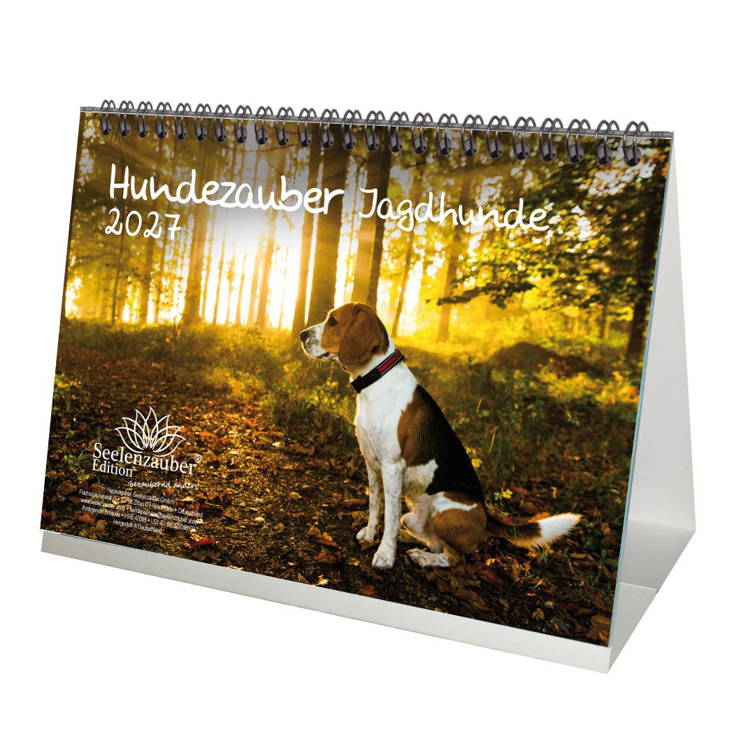 Seelenzauber Tischkalender Hundezauber Jagdhunde DIN A5 Tischkalender 2027 - Seelenzauber