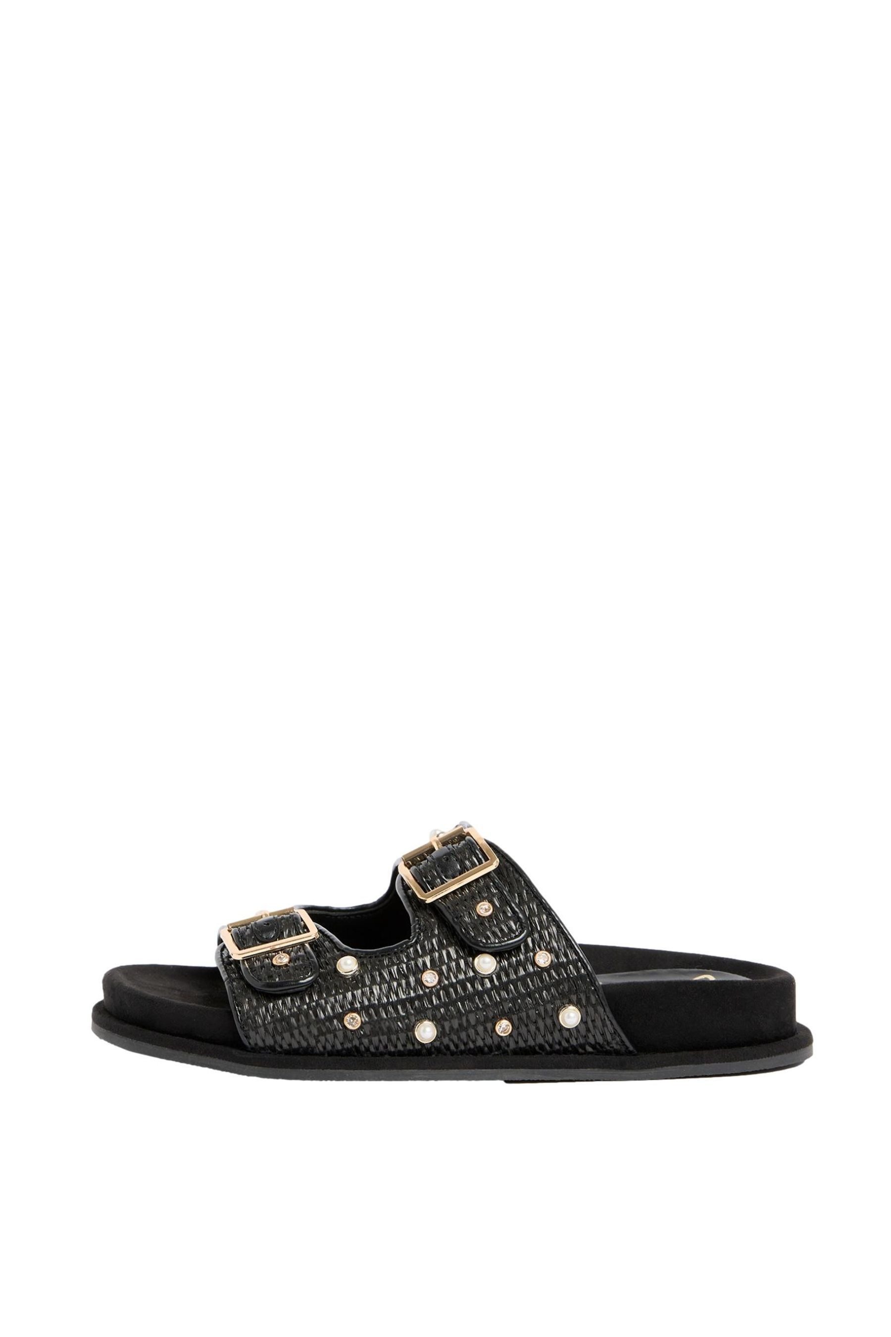 LIPSY Lipsy verzierte Raffia-Sandalen mit Fußbett Sandale