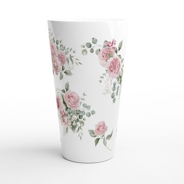 Alltagszauber Latte-Macchiato-Tasse - Jumbo-Becher ROSE, Keramik, extra groß, für 500ml Inhalt