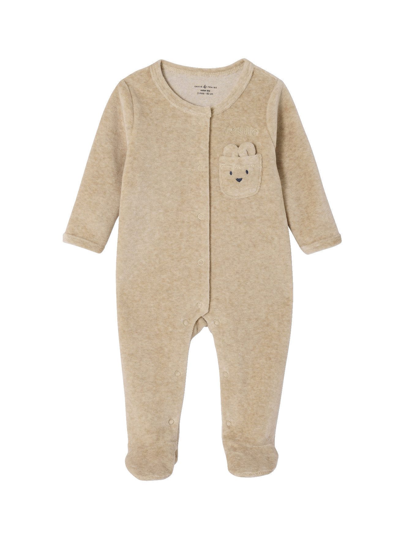 Schlafanzug Baby-Geschenkset aus Strampler, Mütze und Rassel