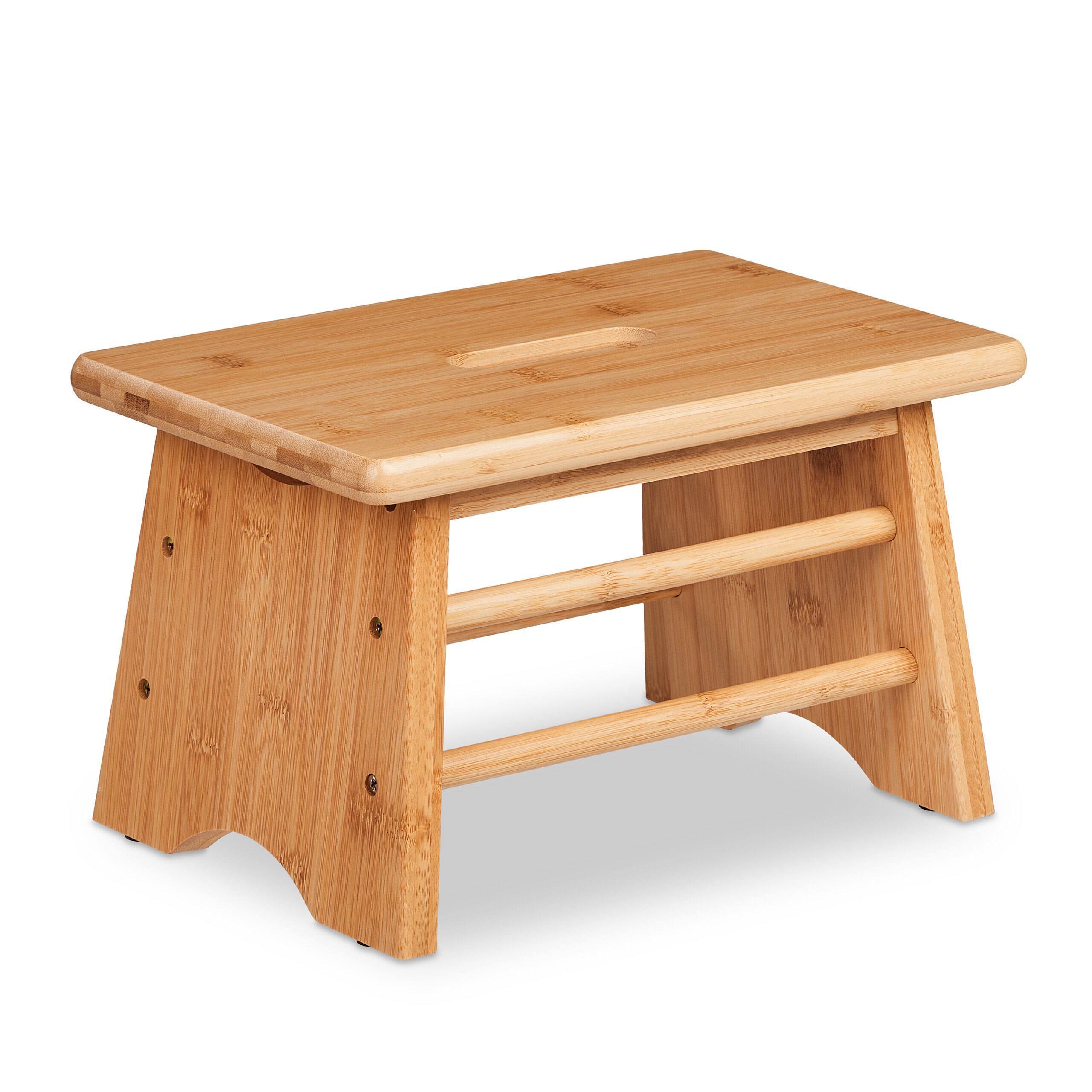 relaxdays Fußhocker Fußbank Bambus mit Griff günstig online kaufen