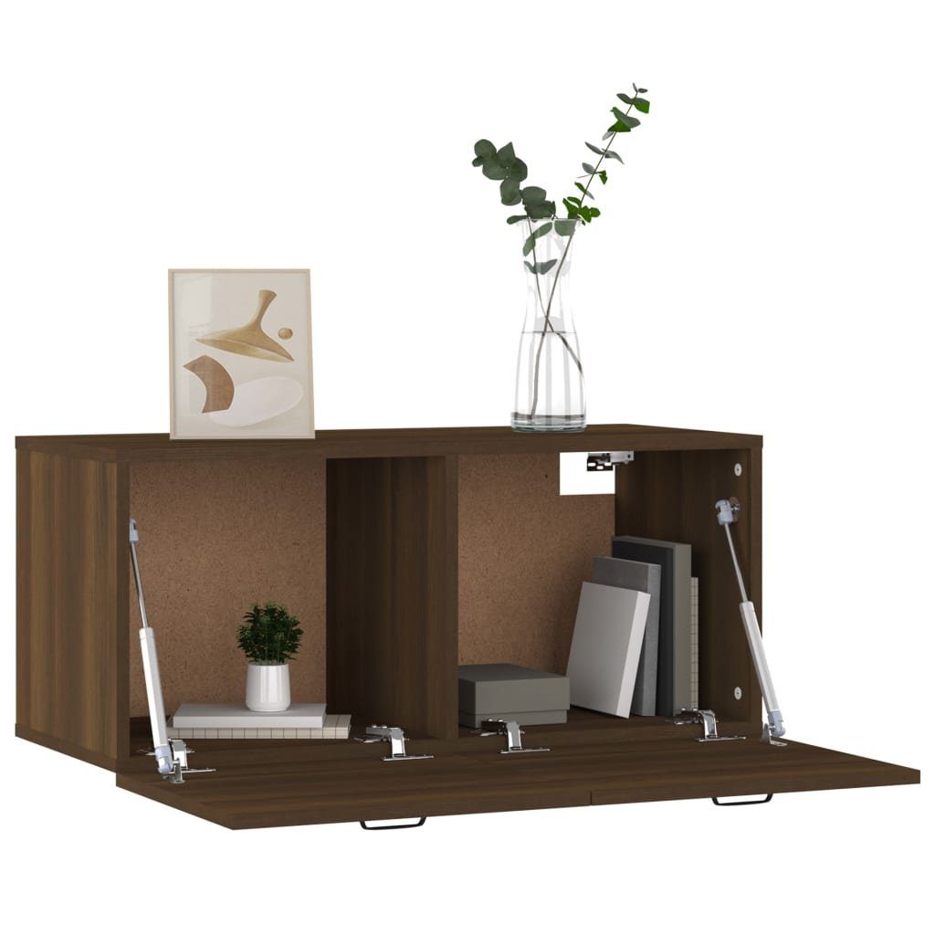 Braune Regal Eiche vidaXL 80x35x36,5cm Braun Wandschrank Eichen-Optik Holzwerkstoff, 1-tlg.