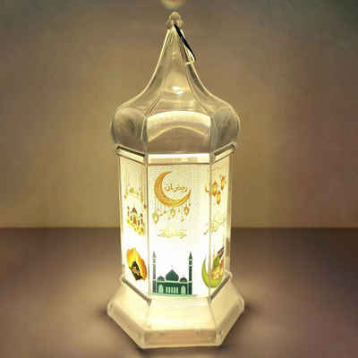 Rutaqian LED Laterne LED Laterne Elektronisches Kerzenlicht Ramadan-Festlaterne, Gedruckte Muster,warme und sanfte Beleuchtung, Kerzenlichtdekorationen