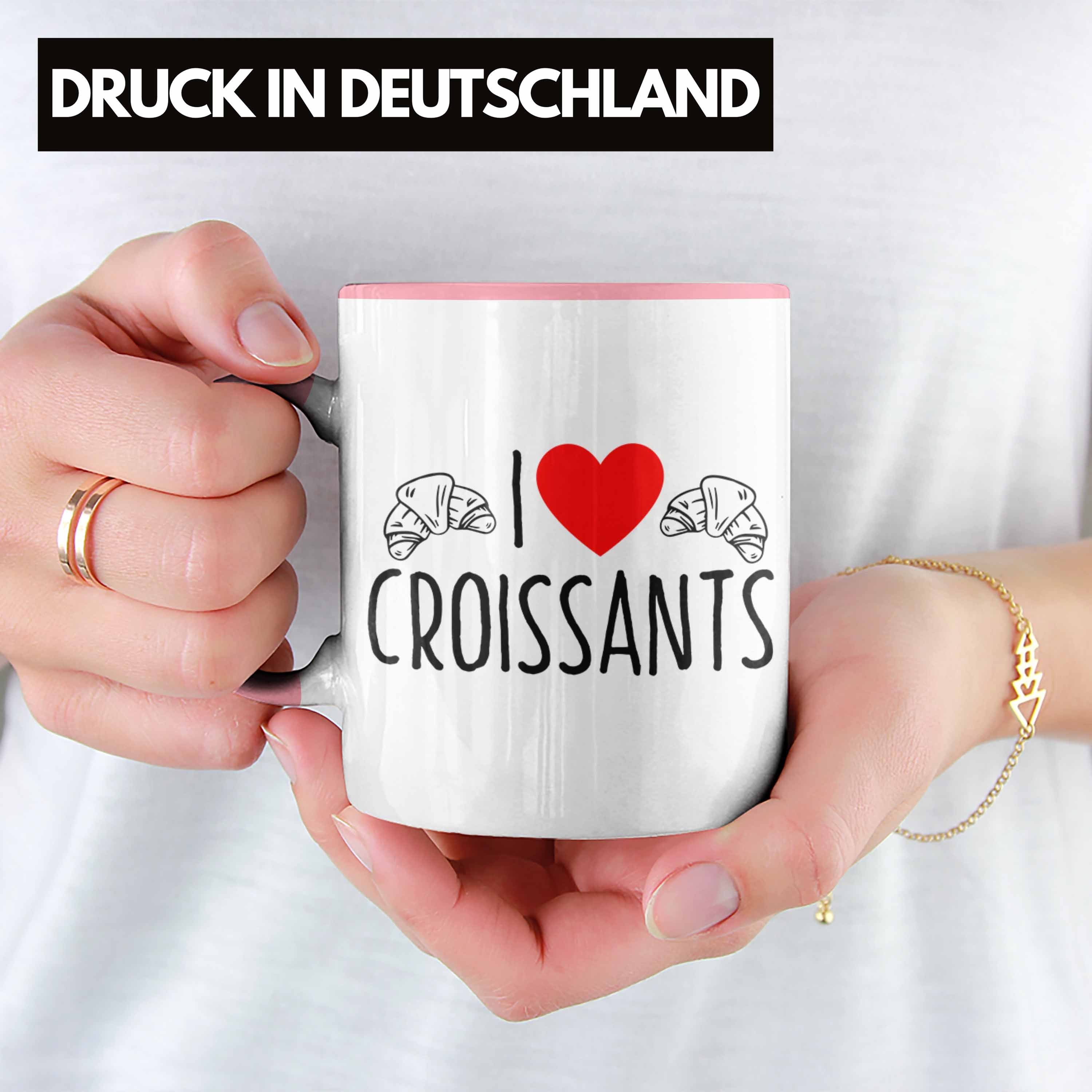 Geschenk Fr Love Tasse Croissants" "I Croissant-Liebhaber für Rosa Tasse Trendation Lustiges