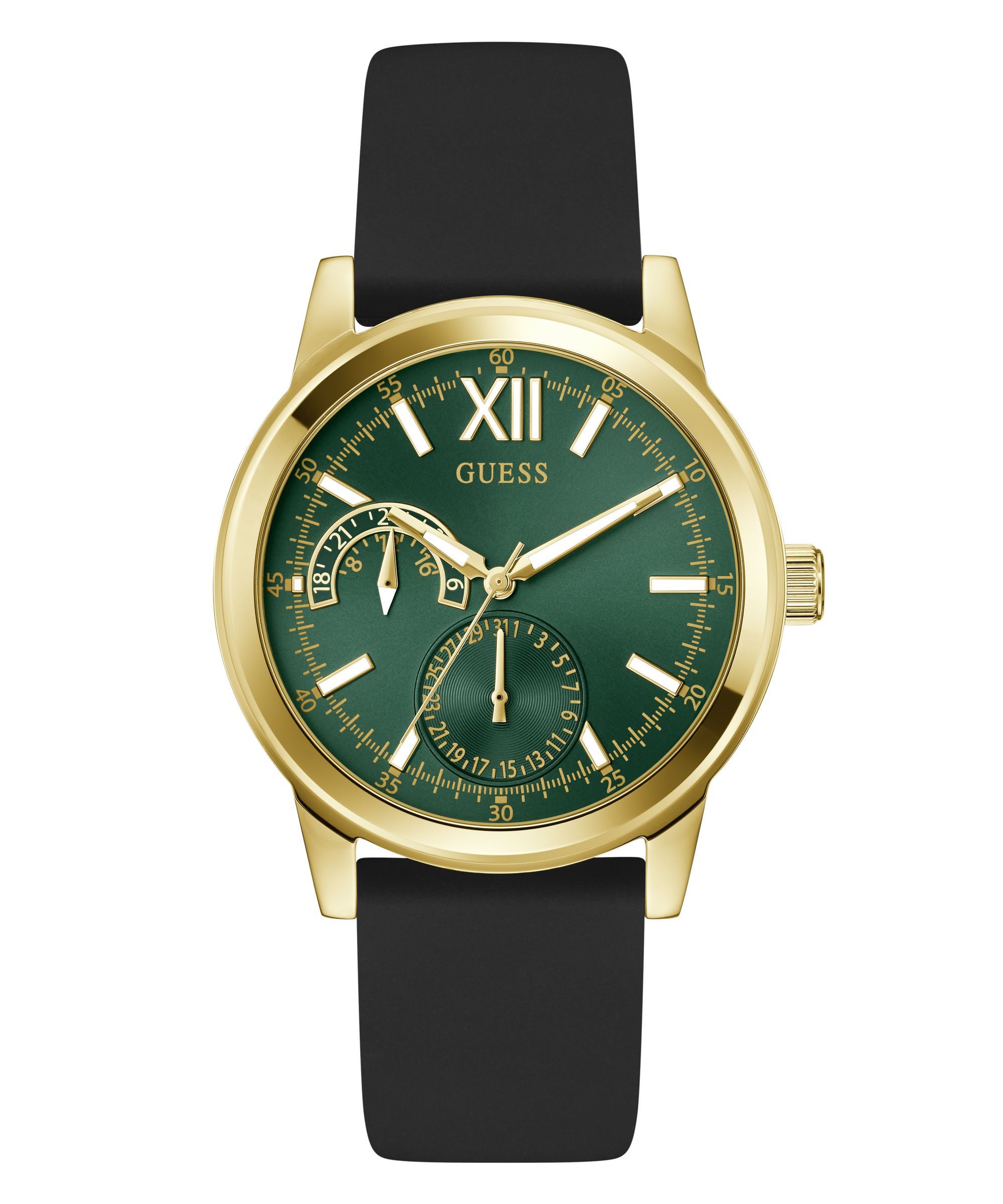 Guess Quarzuhr EMERSON GW1056G2, Armbanduhr, Herrenuhr, Silikonarmband, analog