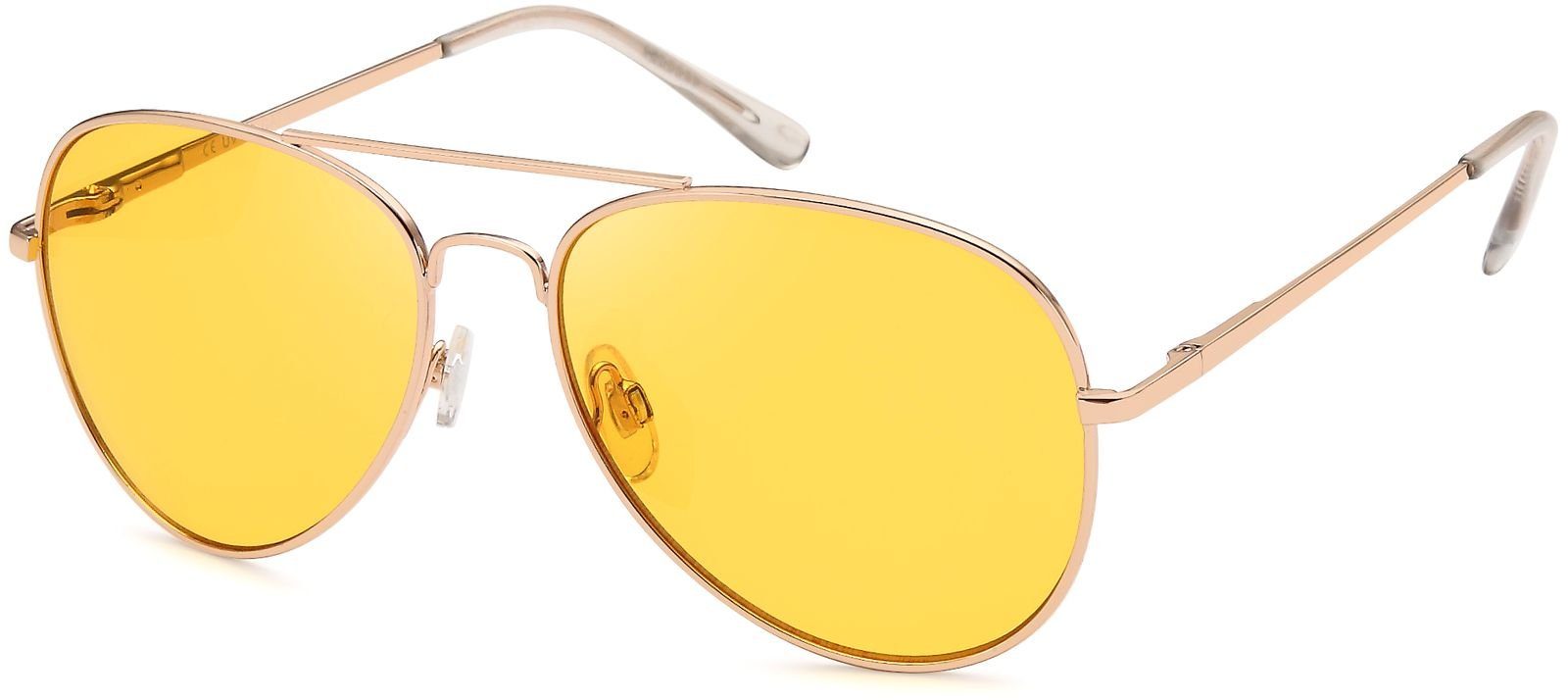 styleBREAKER Sonnenbrille (1-St) Getönt / Gelb Glas Gestell Gold