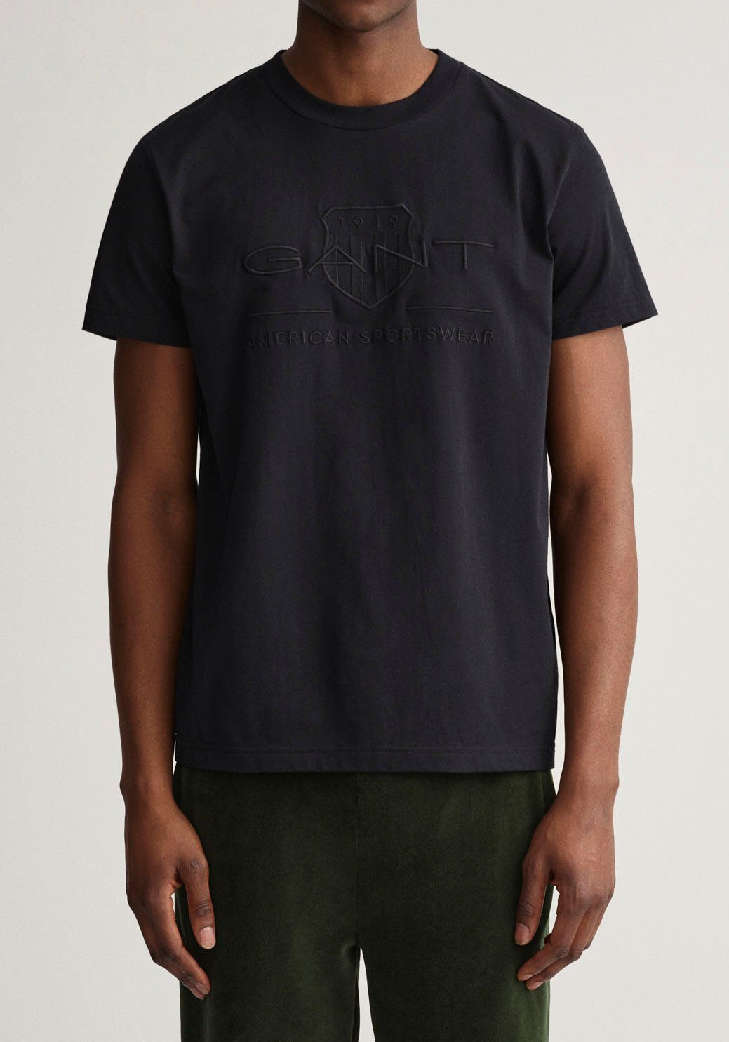 Gant T-Shirt D.1 GANT PRIDE PIQUE mit Logostickerei auf der Brust schwarz