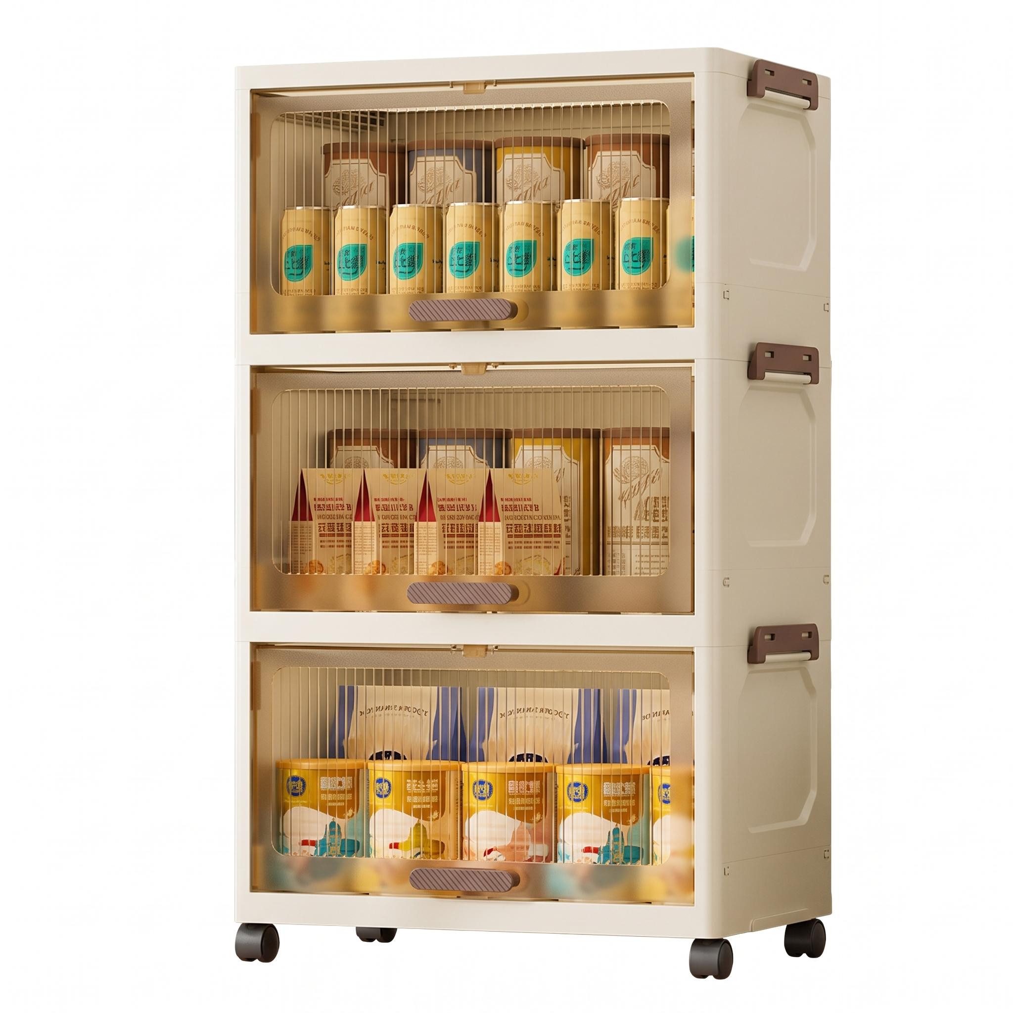 GarveeMore Mehrzweckschrank Klappdeckel Schrank 48 cm Breite Faltbar