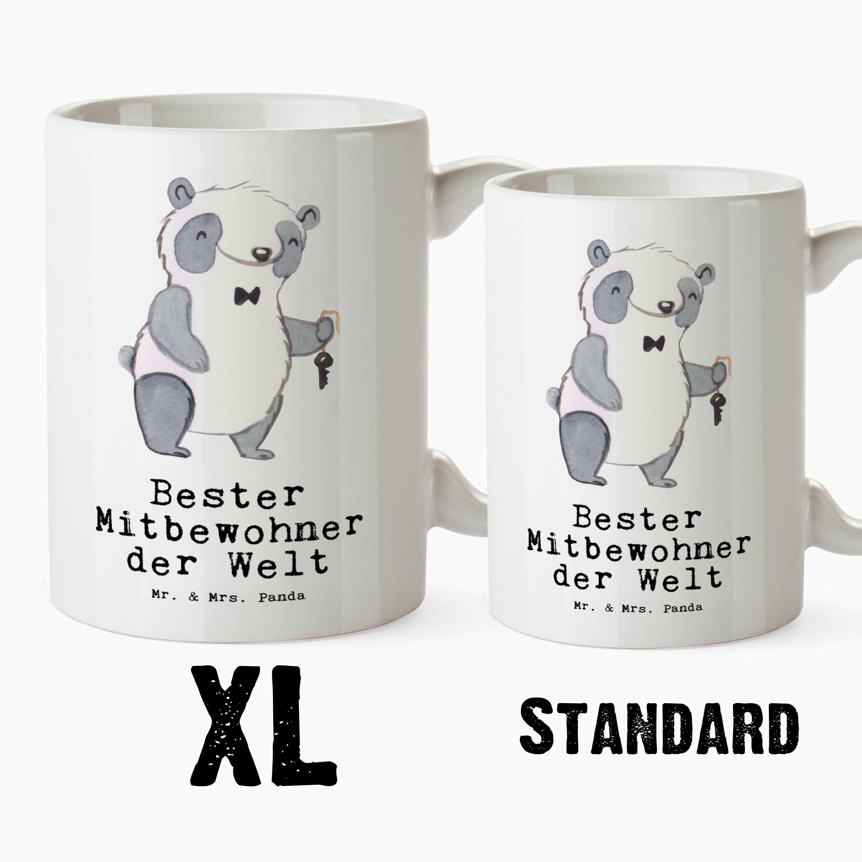 Mr. & Mrs. für, Tasse - Mitbewohner der S, XL Weiß Keramik Geschenk, Welt Panda XL Tasse, - Panda Tasse Bester