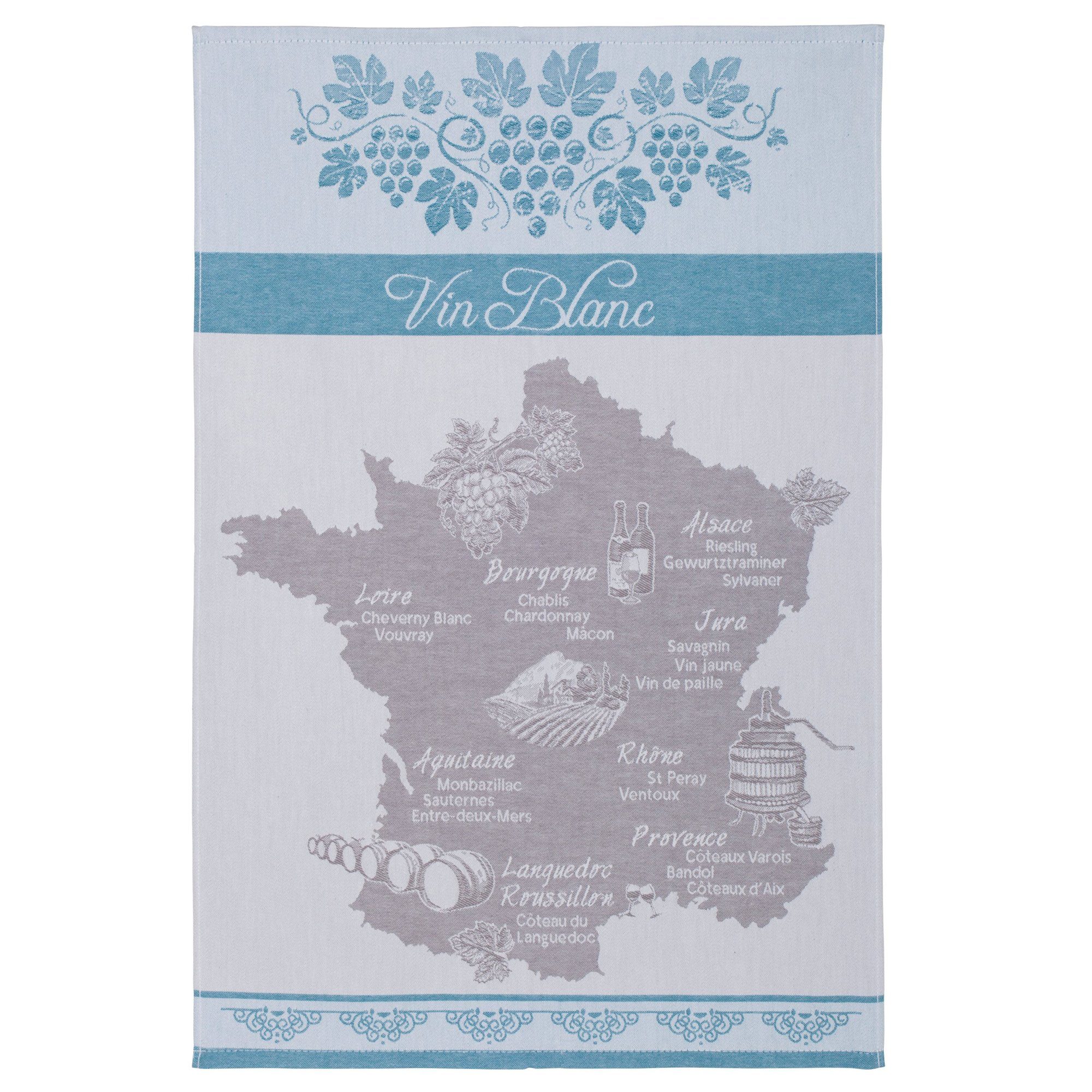 Coucke Geschirrtuch vins et bieres, (Set, 1-tlg), vins et bieres vin blanc, ca. 50 x 75 cm, Jacquard