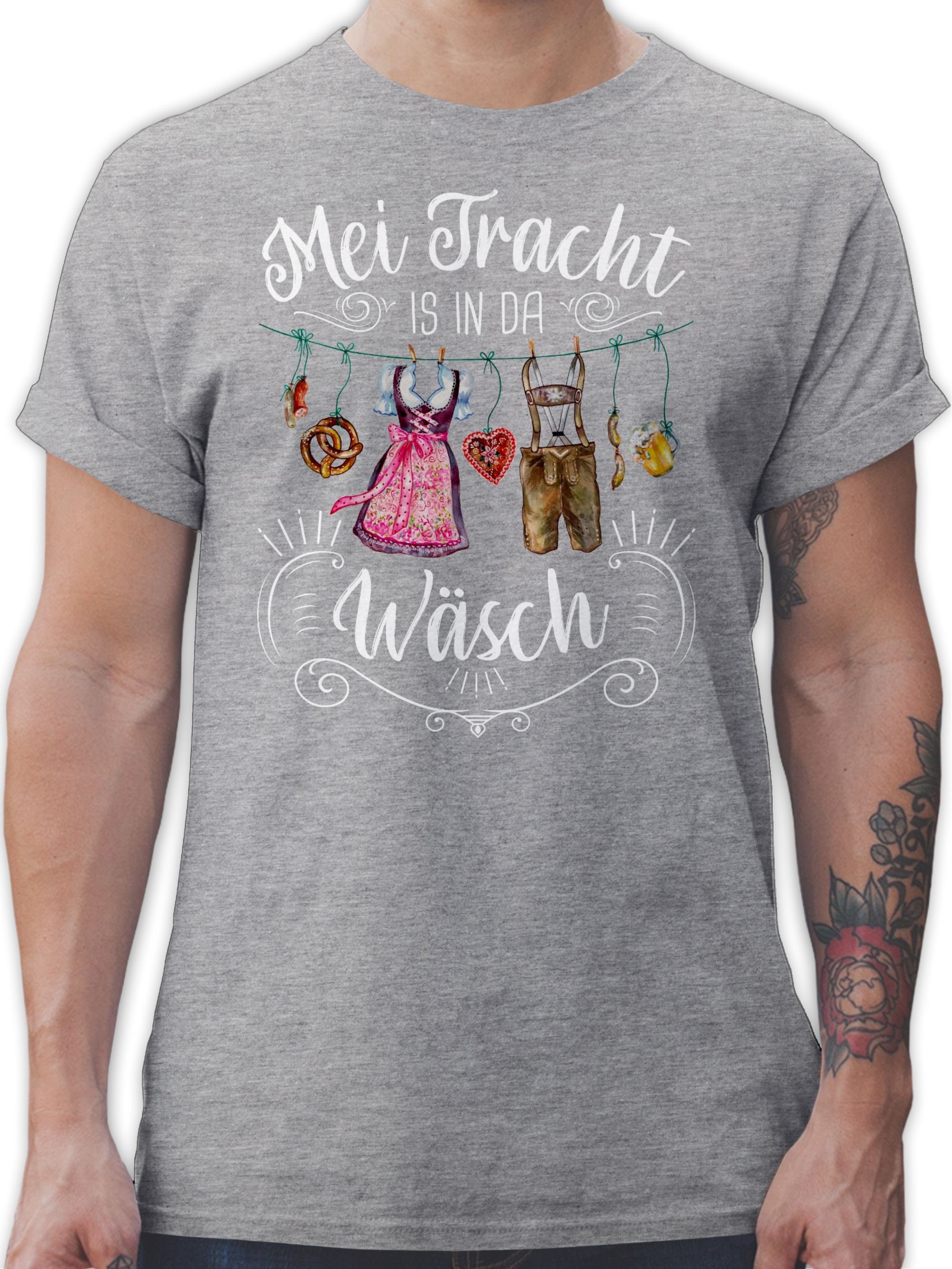 03 Grau in Mode da meliert Mei T-Shirt Shirtracer für Tracht Herren is Oktoberfest Wäsch