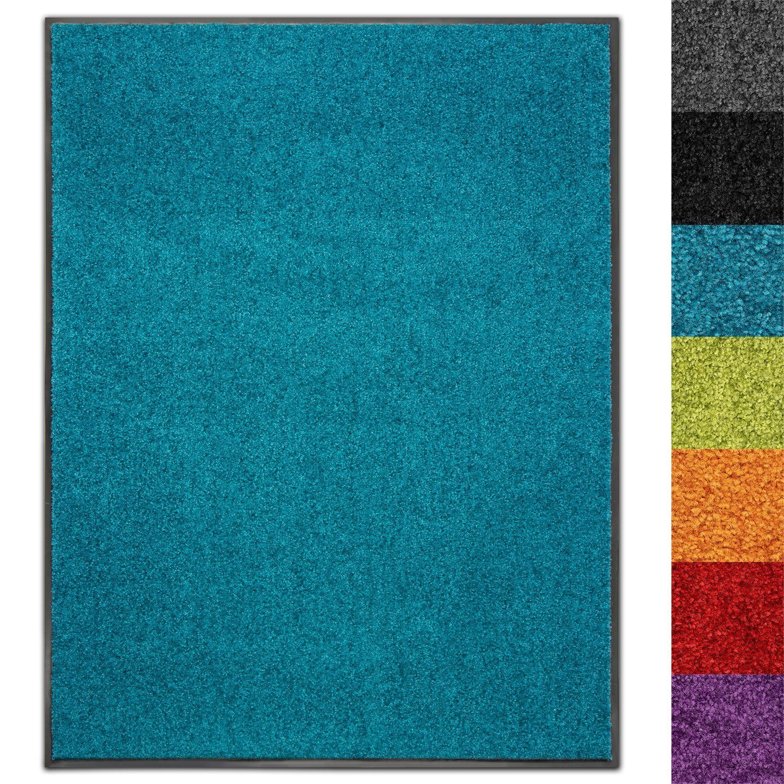 Rechteckig, Sauberlaufmatte, Türkis Farben Höhe: 8 Karat, & Größen, Fußmatte Use&Wash,verschiedene mm, Schmutzfangmatte