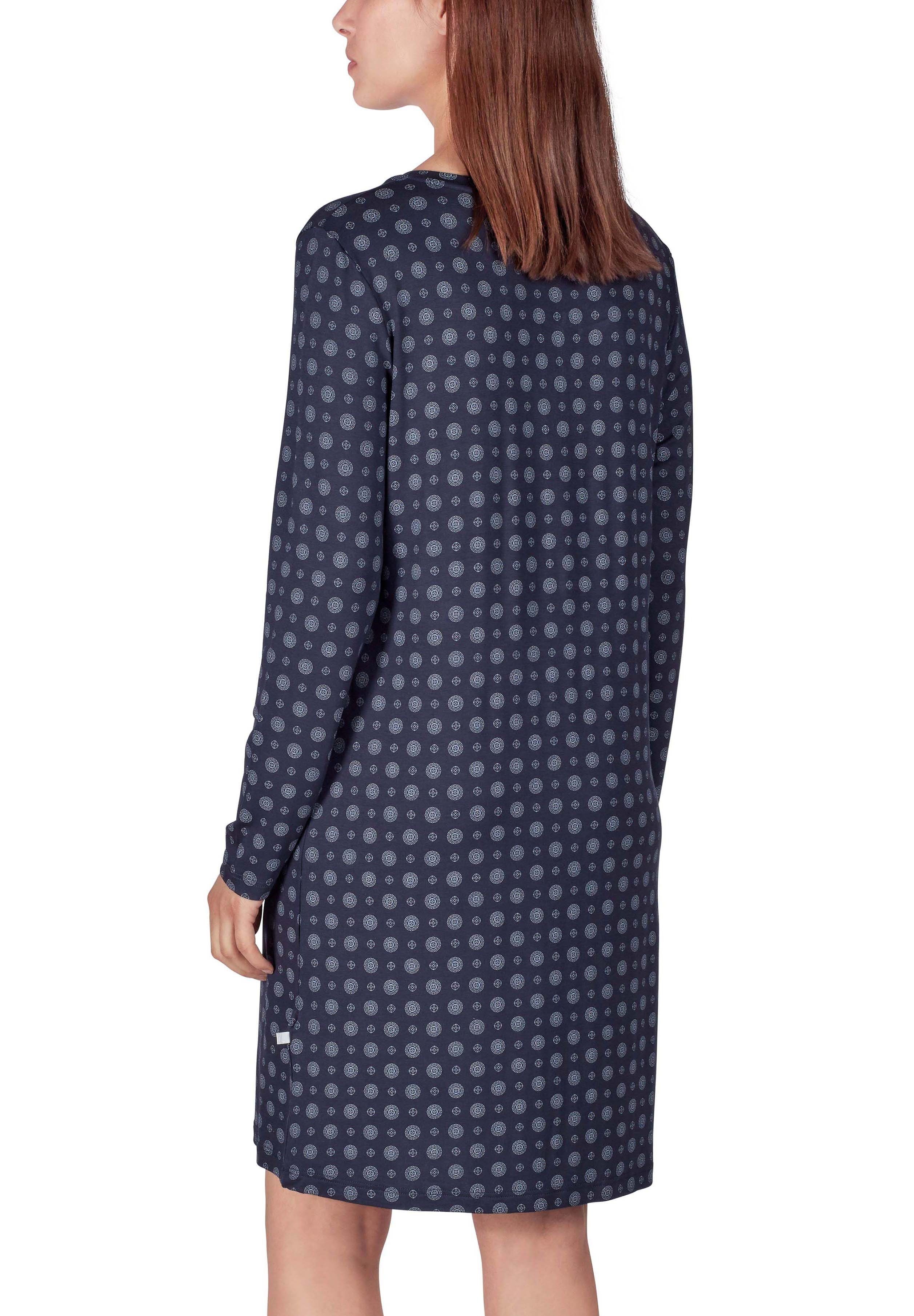 HUBER Nachthemd Damen Schlafshirt mit langem Arm (1-tlg) Knopfleiste