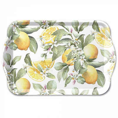 Ambiente Luxury Paper Products Tablett Melamin Tray Planzen Blumen / Tiere Vogel / Birds /Blossom, Melamin Zitrone, Sommer, Frühling Kollektion