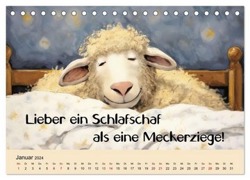CALVENDO Wandkalender Schafsprüche (Tischkalender 2024 DIN A5 quer), CALVENDO Monatskalender