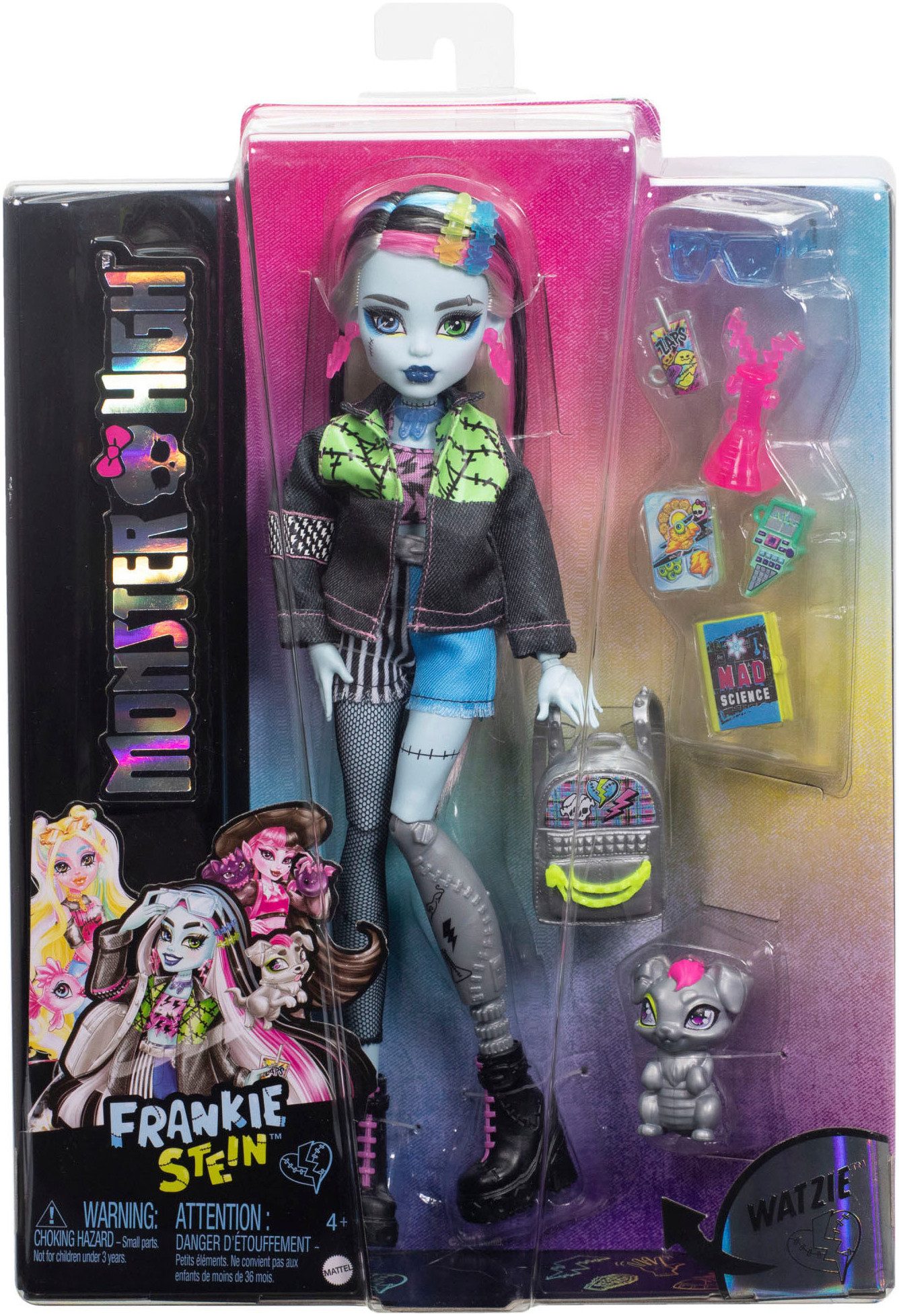 Monster High™ Frankie Stein Dress-Up Doll with Pet Watzie