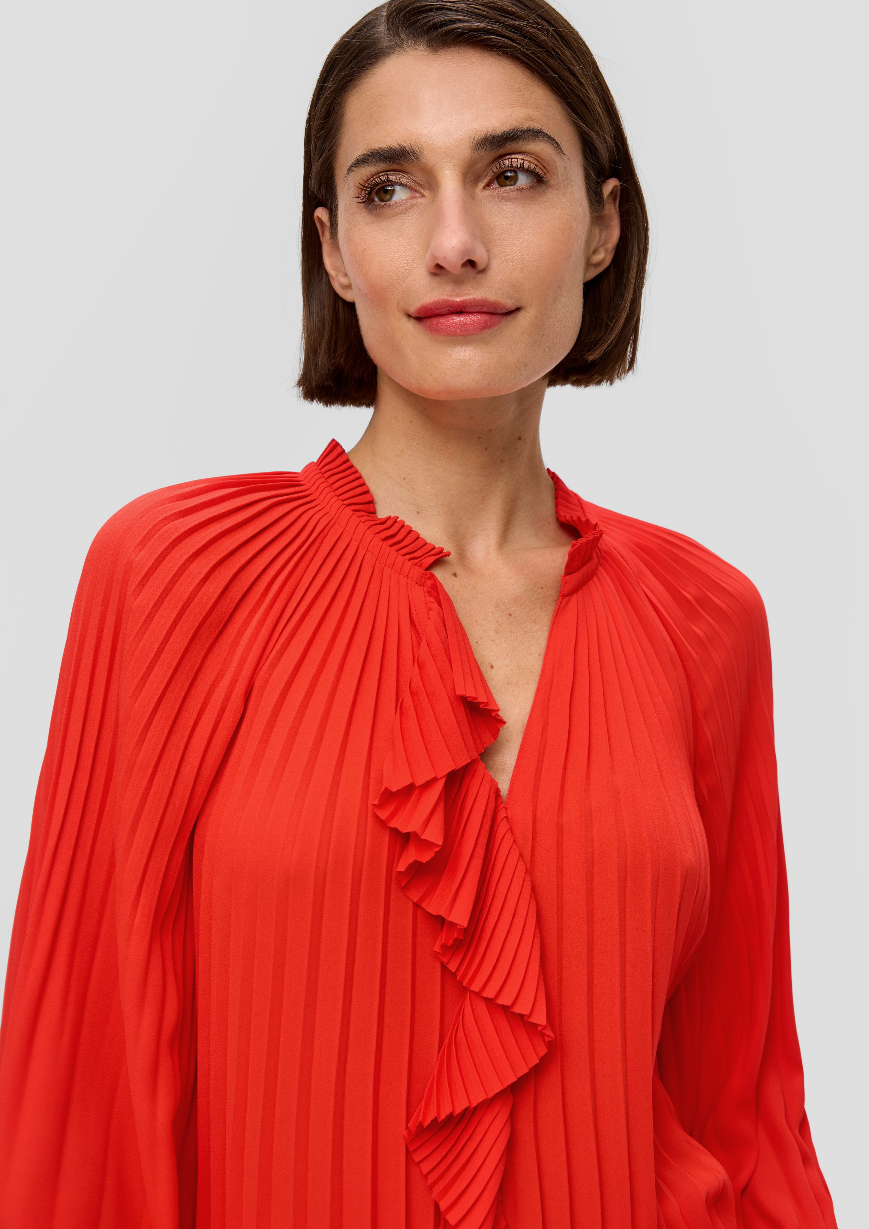 s.Oliver BLACK LABEL Langarmbluse Plissee-Bluse mit günstig online kaufen