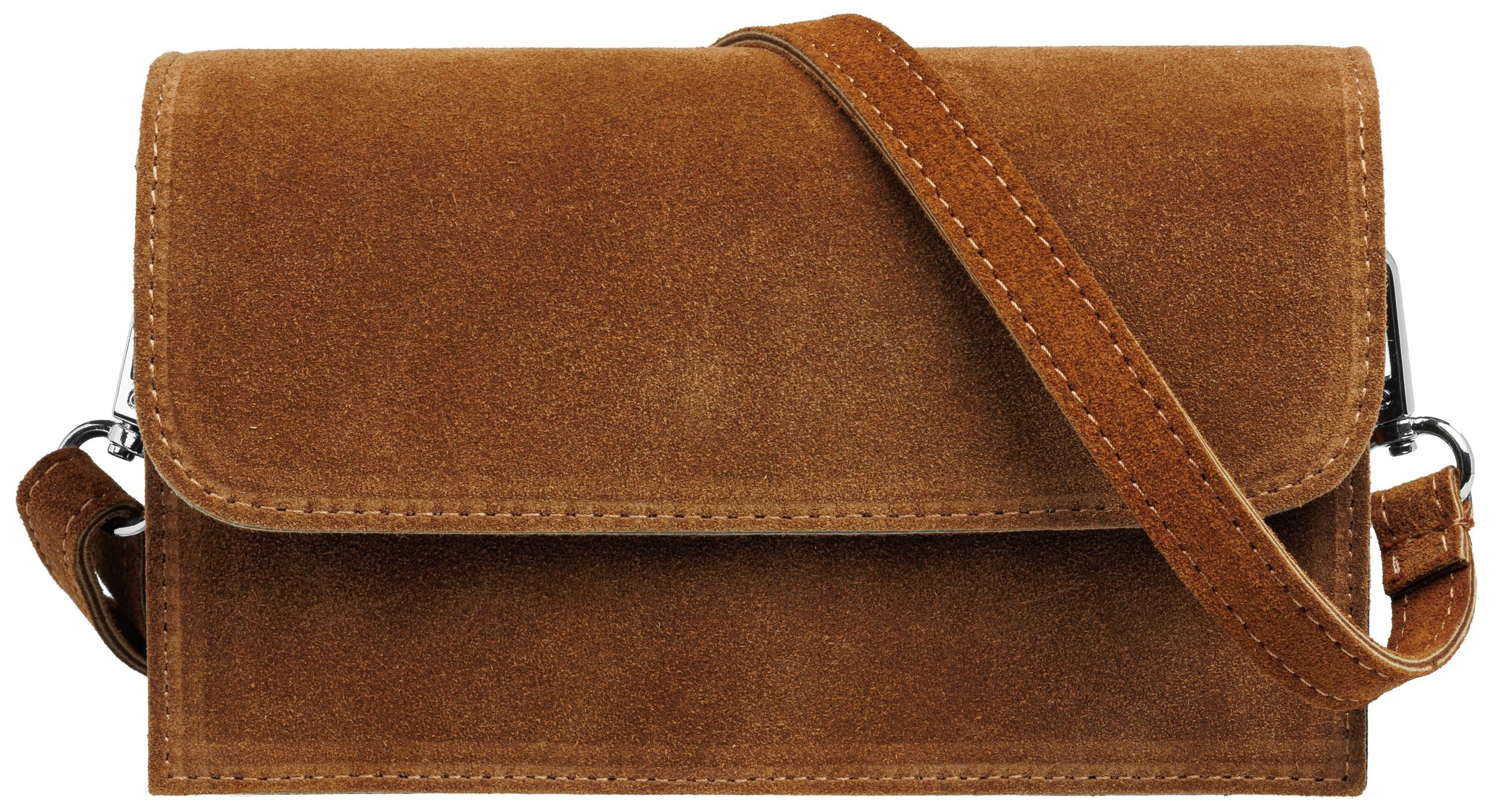 Caspar Umhängetasche Wildleder Dirndltasche Damen Handtasche - PREMIUM LINE - Modell No.846, Trachtentasche, ideal zum Oktoberfest, 100% italienisches Veloursleder