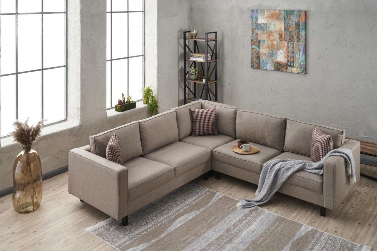 Myhomelando Ecksofa Kale Linen, mit losen Rückenkissen