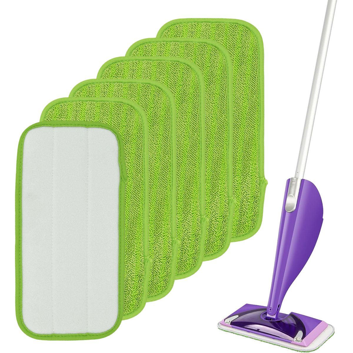 Jormftte Mop Pads,Mop Microfaser Reinigung Pads,für Flachmopp,Klettmopp Wischbezug grün