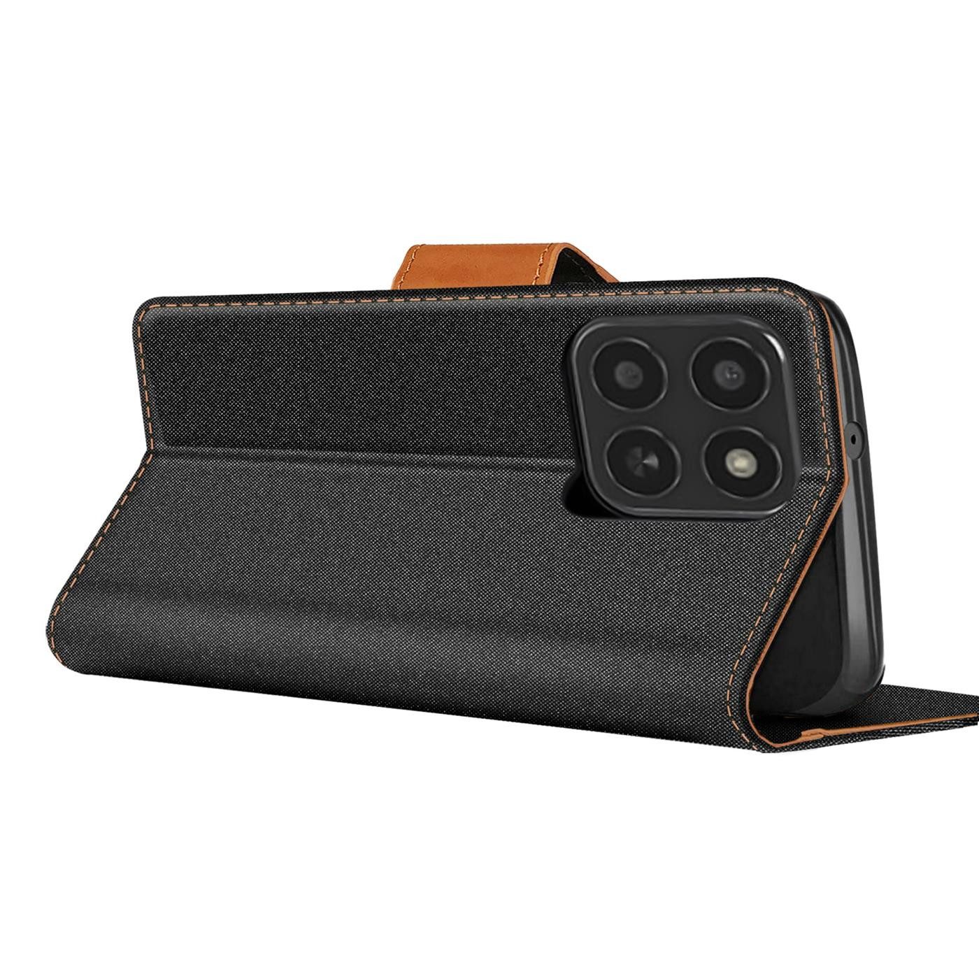 CoolGadget Handyhülle Denim Schutzhülle Flip Case für Honor 400 Smart 6,77 Zoll, Book Cover Handy Tasche Hülle für Honor 400 Smart Klapphülle – Bild 4 von 5