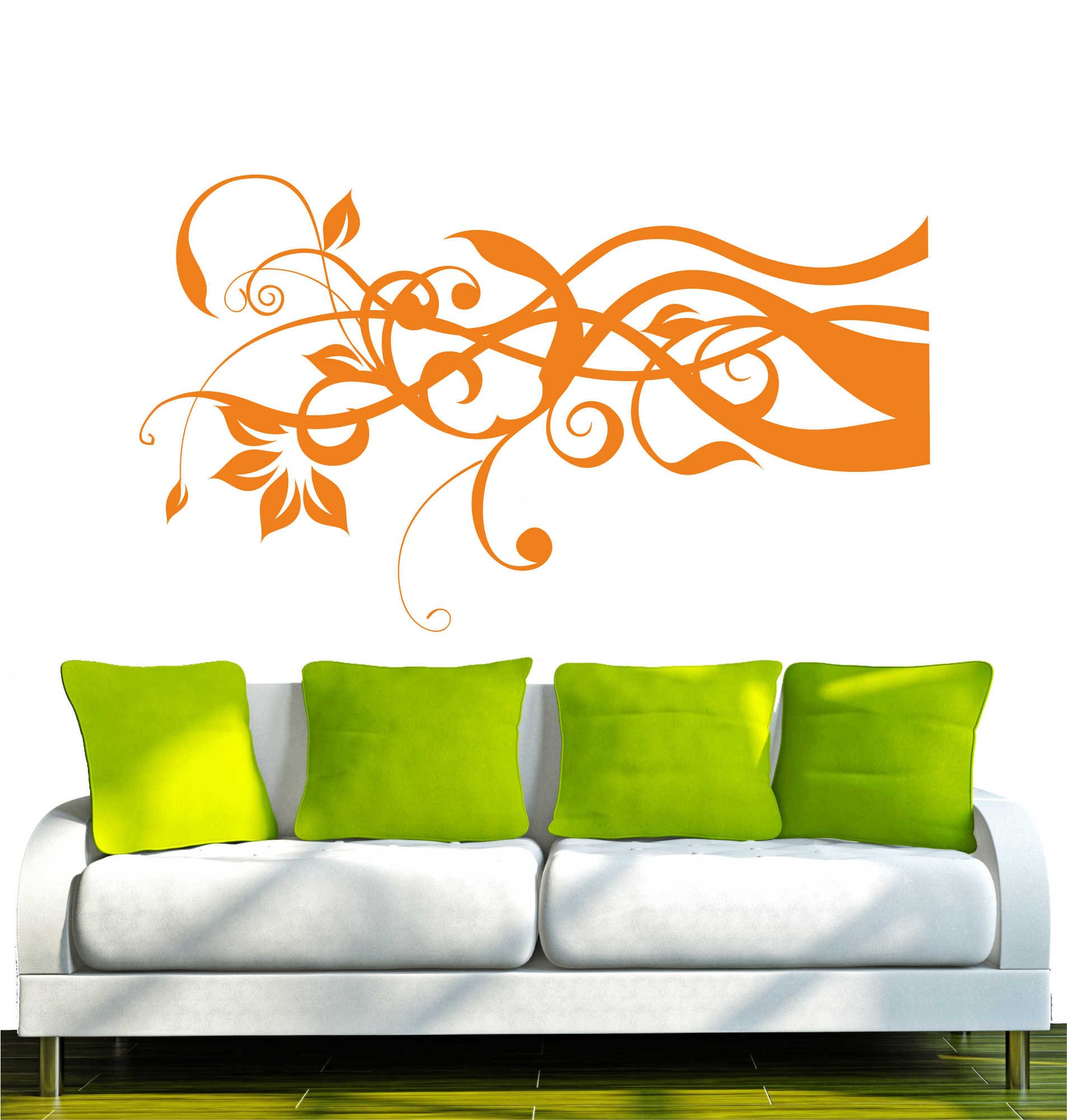 INDIGOS UG Wandtattoo Wandtattoo - Wandaufkleber - w317 Rose Tulpe Blatt Ranke Baum Pflanze