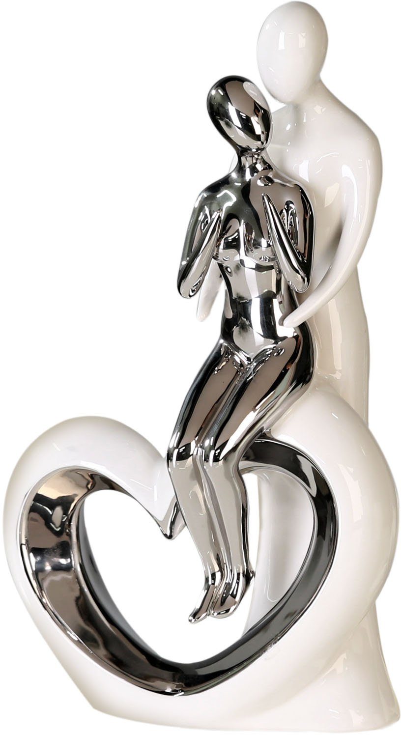 GILDE Dekofigur Skulptur Romanze, weiss/silber (1 günstig online kaufen