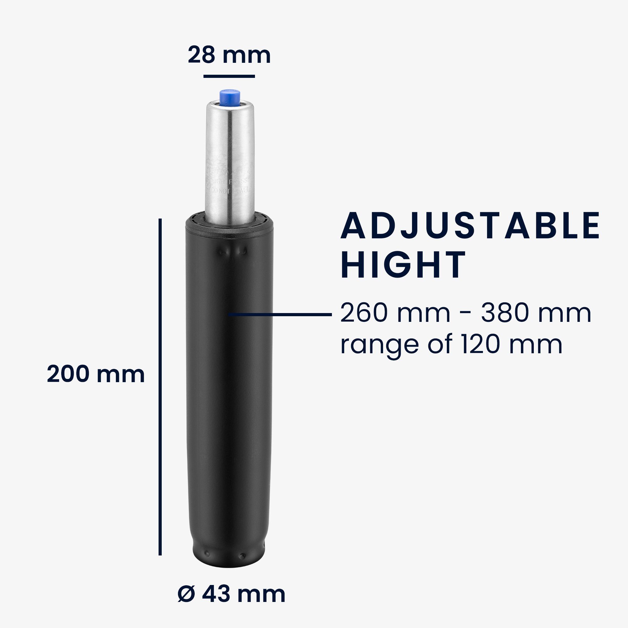 kwmobile Bürostuhl Gasdruckfeder für Bürostuhl - Gaslift Kolben 200mm/380mm günstig online kaufen