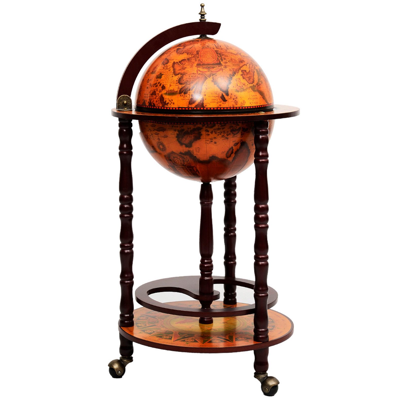 KOMFOTTEU Bartisch Globus Barwagen, Weinregal, Hausbar, Cocktailbarmit Roll günstig online kaufen