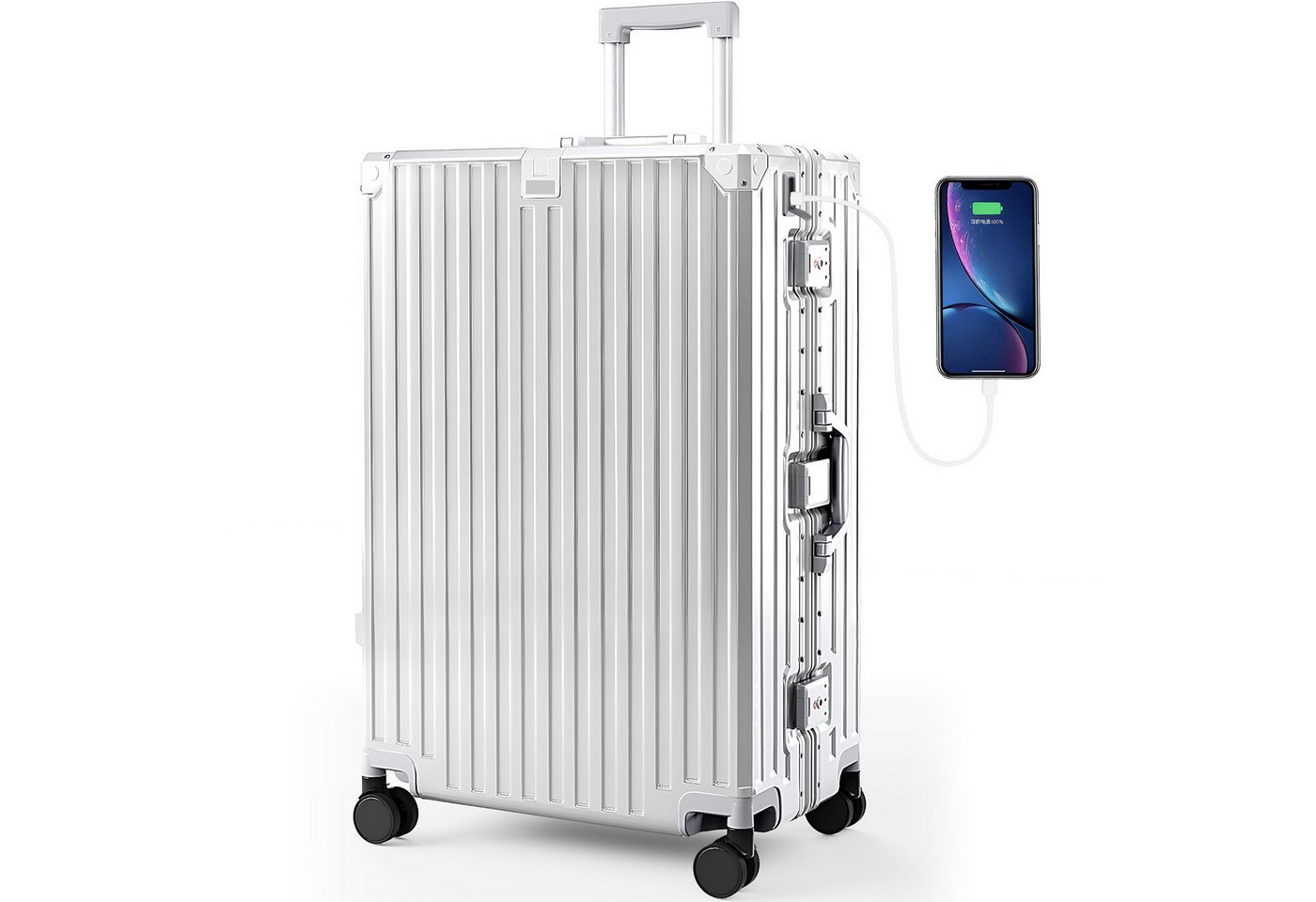 ALPHA CAMP Koffer Hartschalenkoffer (20, 24, 28 Inch) Reisekoffer mit Rollen, Polycarbonat Handgepäck Luggage mit TSA Schloss & Aluminium Rahmen