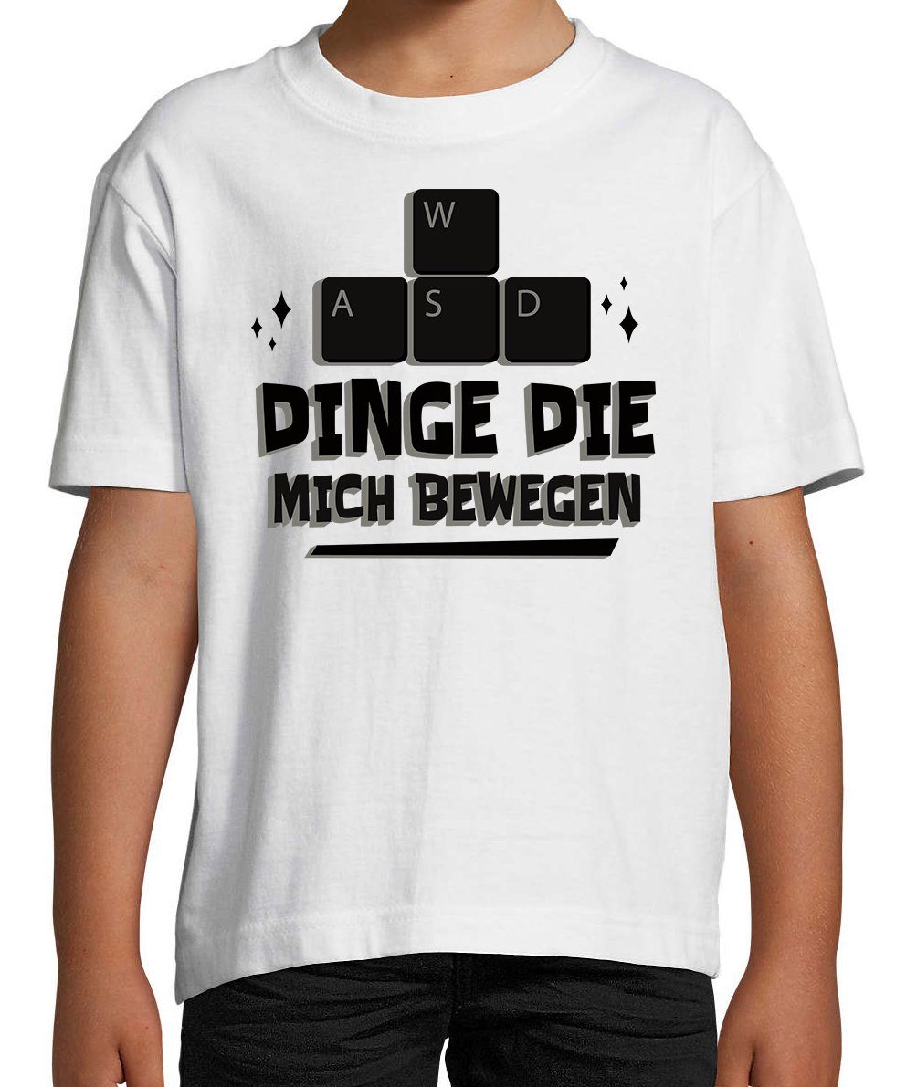 Youth Designz T-Shirt lustigem Die mit Gaming Mich Frontprint Weiß Bewegen Dinge Kinder Shirt