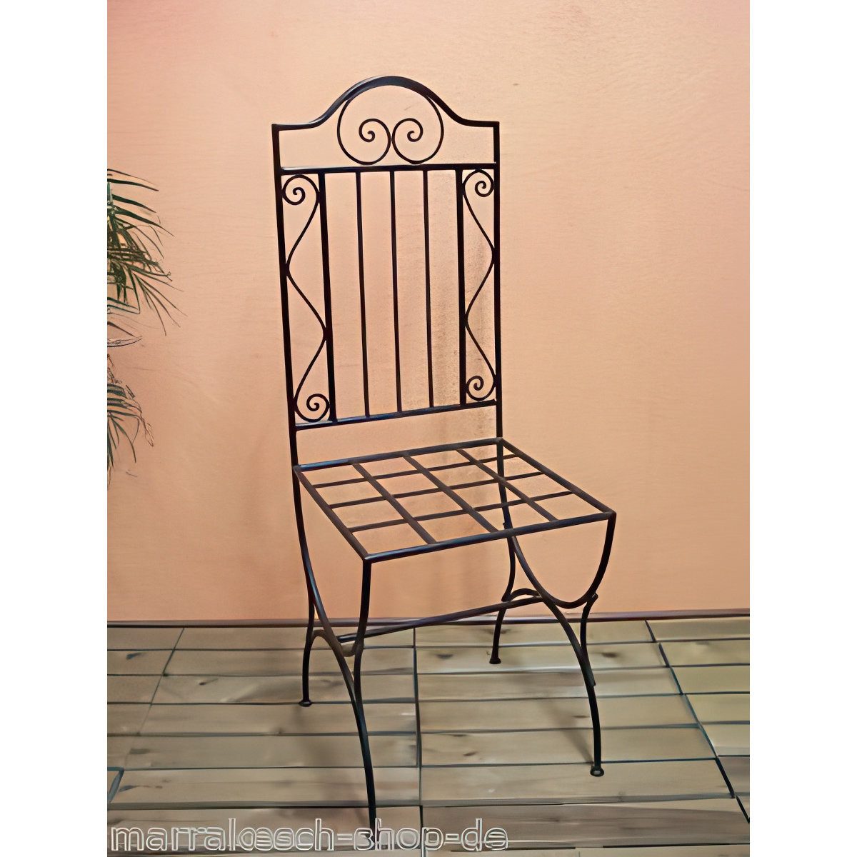 Marrakesch Orient & Mediterran Interior Gartenstuhl Marokkanischer Eisenstuhl Gartenstuhl Bilbao (1 St), Handarbeit