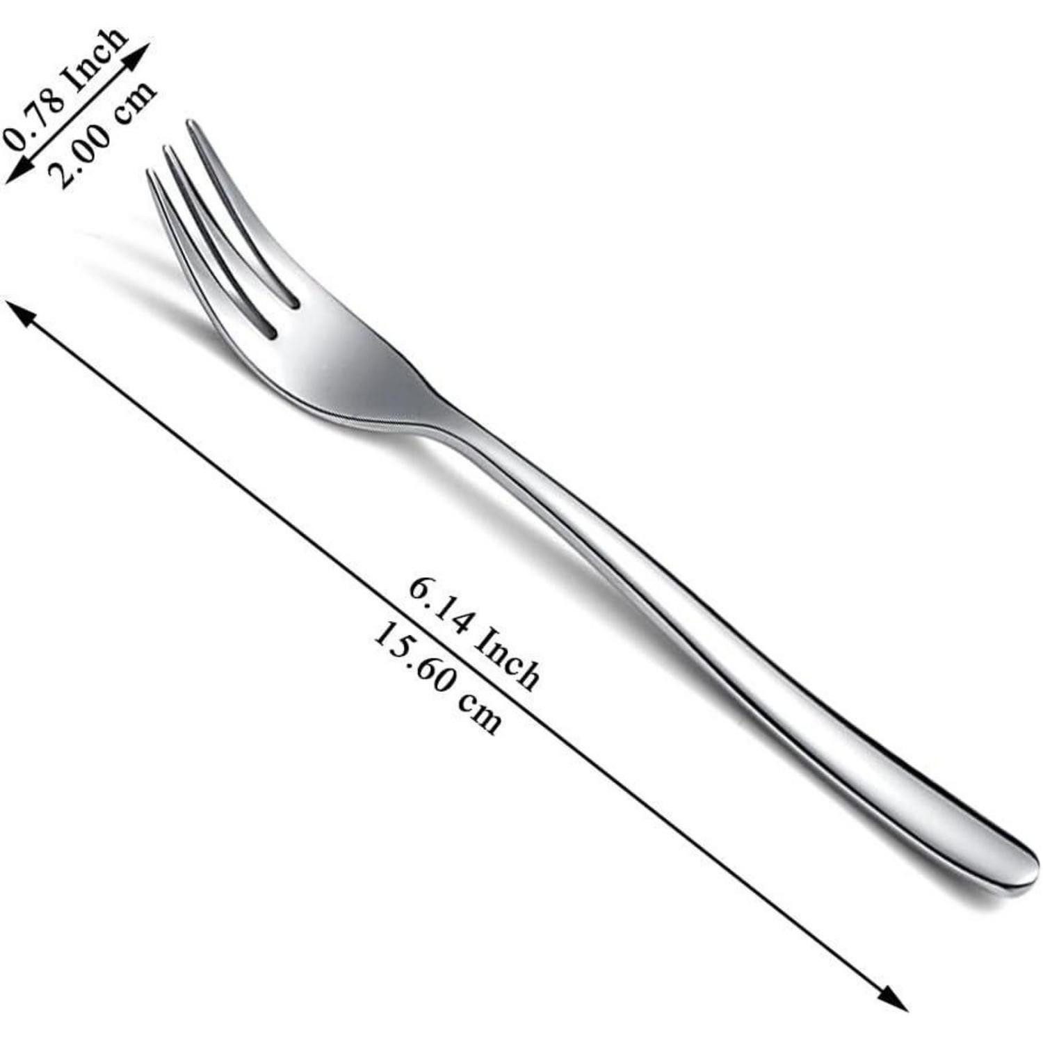 LuxusKollektion Kuchengabel Dessertgabeln 24 Stück 15.6cm Edelstahl spülmaschinenfest 2. Silber.24