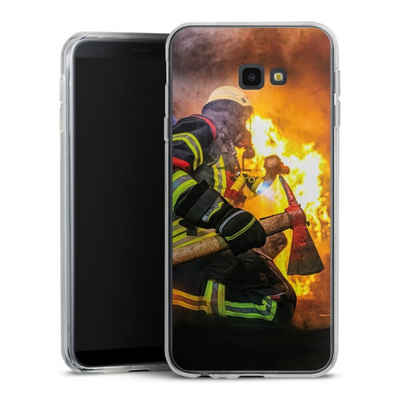 DeinDesign Handyhülle Feuerwehr Feuer Lebensretter Volunteer Firefighter, Samsung Galaxy J4 Plus Duos (2018) Silikon Hülle Bumper Case