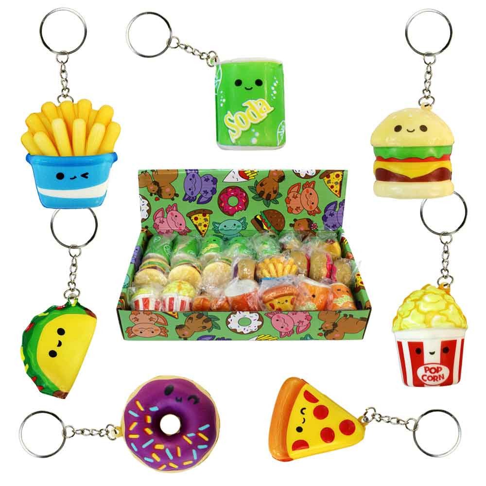 LG-Imports Schlüsselanhänger Set 24 Stück Schaumstoff Mini Snack Schlüsselanhänger - ca. 5 cm (24-tlg)