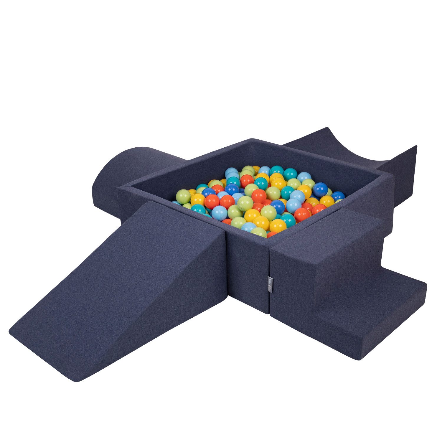 KiddyMoon PPZP-KW30D-115 Spielbausteine, (Spielset mit Bällebad und Bälle, 200 St), Made in Europe