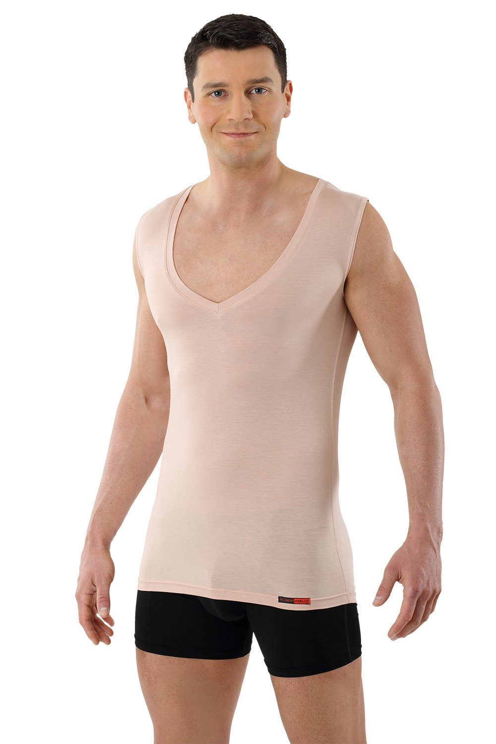 Achselhemd Deep-V light atmungsaktiv ohne Arm