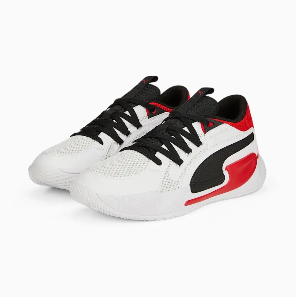 PUMA Hallen-Indoorschuhe Court Rider Chaos weiss/rot/schwarz Herren Handballschuh