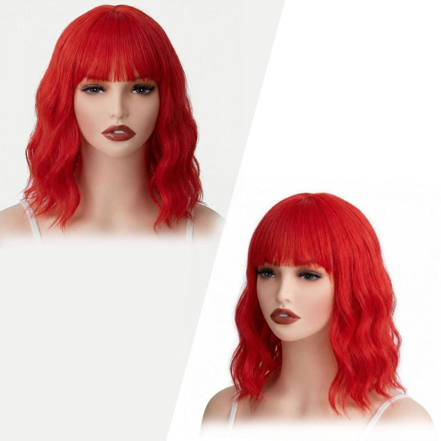 LuxusKollektion Kostüm-Perücke Perücke Damen Bob Pony Cosplay Halloween Kostüm Rot