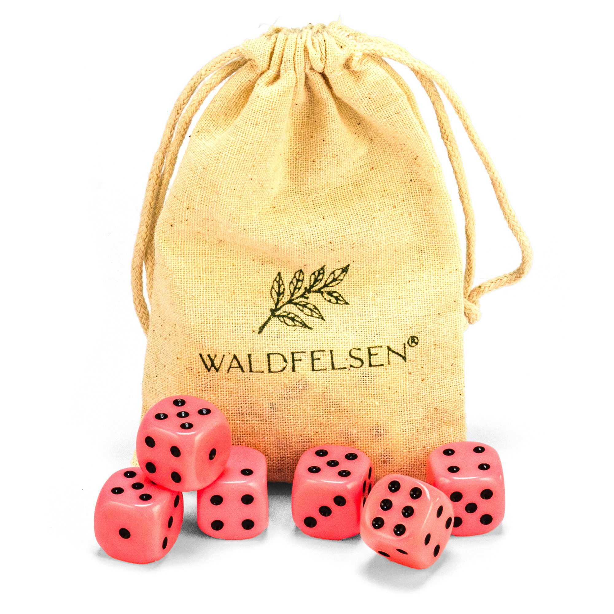 Waldfelsen Spiel – 2-50 Stk Standard Spielwürfel 16 mm Acrylwürfel Würfel bunt, Spielmaterial, Verschiedene Farben