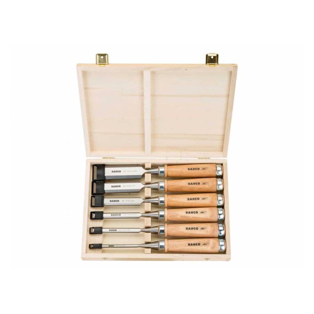 BAHCO Stechbeitel Stechbeitel-Satz, 6-Tlg, Holzbox, 6.1,12.18,25.32mm 425-083