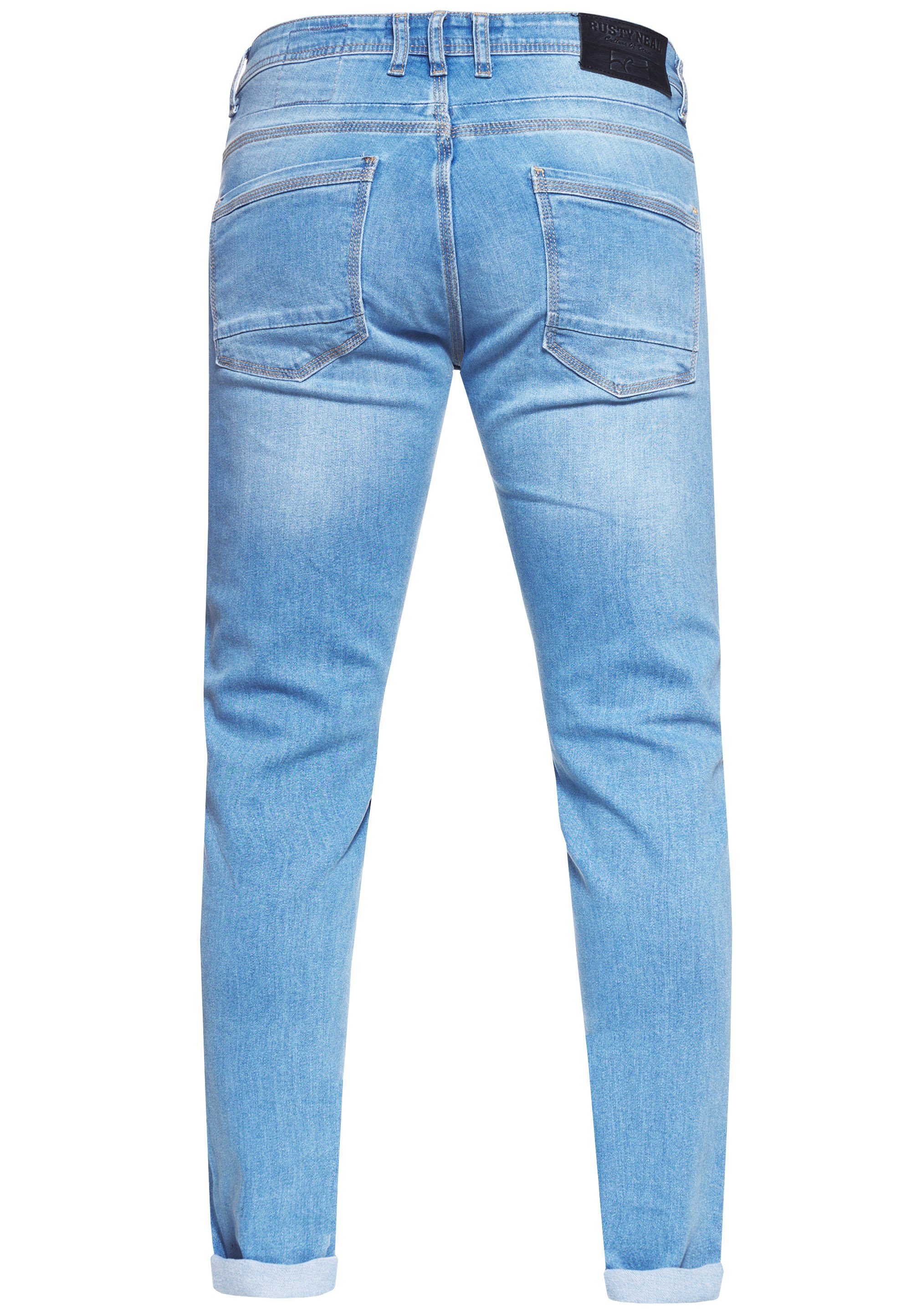 Rusty Neal Straight-Jeans blau im 5-Pocket-Stil MELVIN klassischen