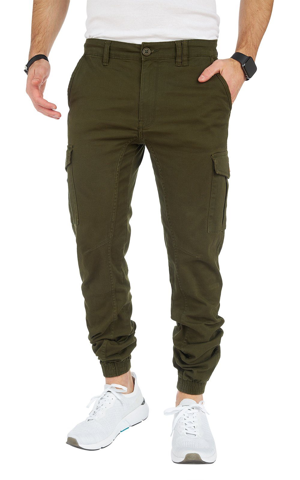 Styleko Cargohose 8002 männer Dark Chino Green Cargohose Hose Herren Cargohose Styleko Cargohose