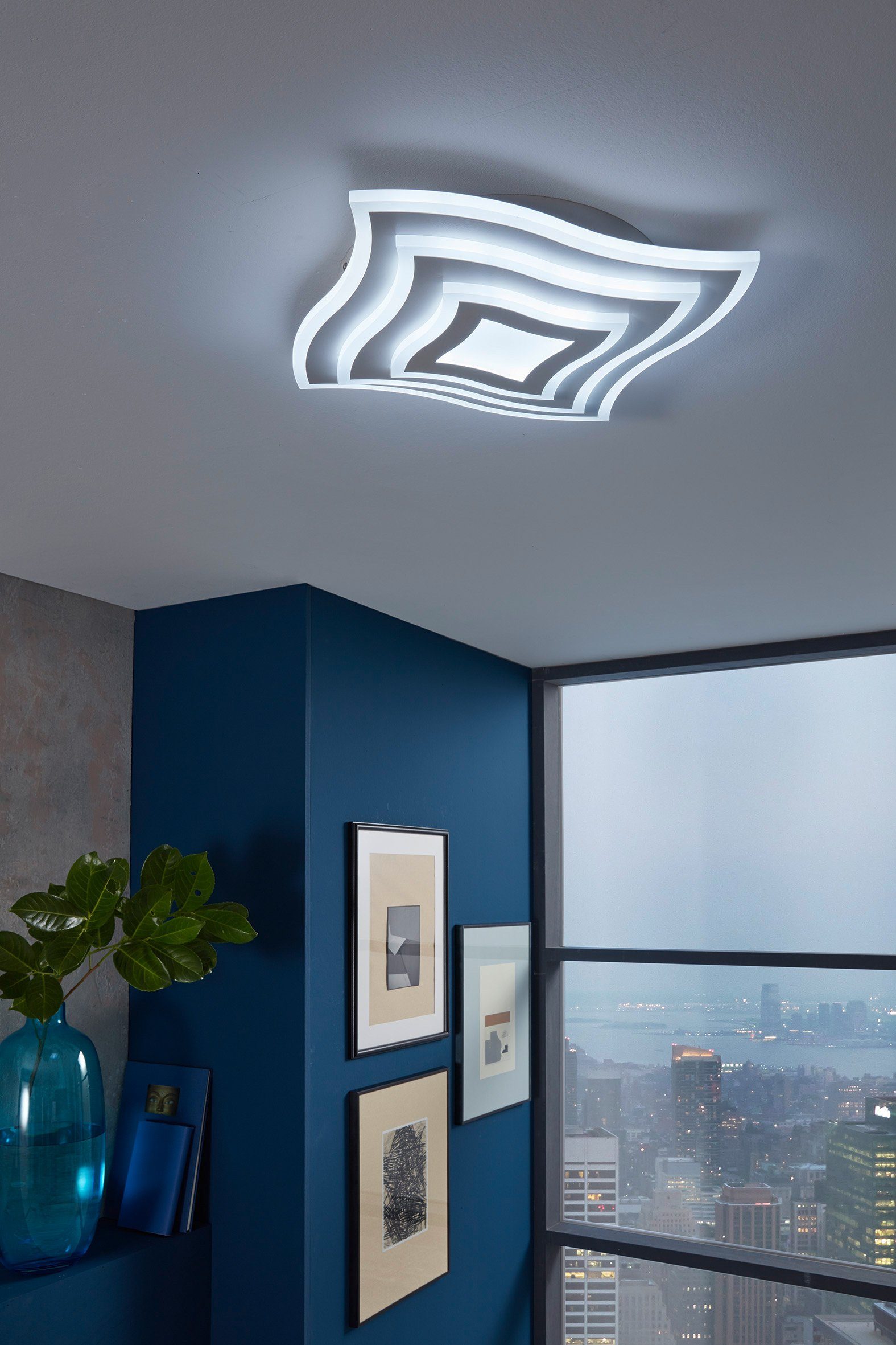 FISCHER & integriert, HONSEL Deckenleuchte LED Warmweiß Tageslichtweiß, Neutralweiß, Dimmfunktion, Gorden, fest LED